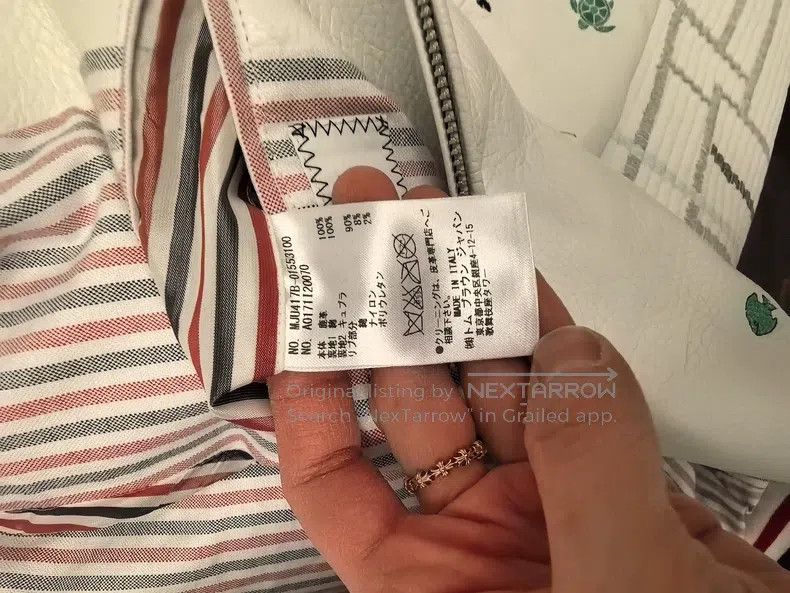 Thom Browne Thom Browne White embroidered leather jacket Size US XS / EU 42 / 0 - 6 Thumbnail