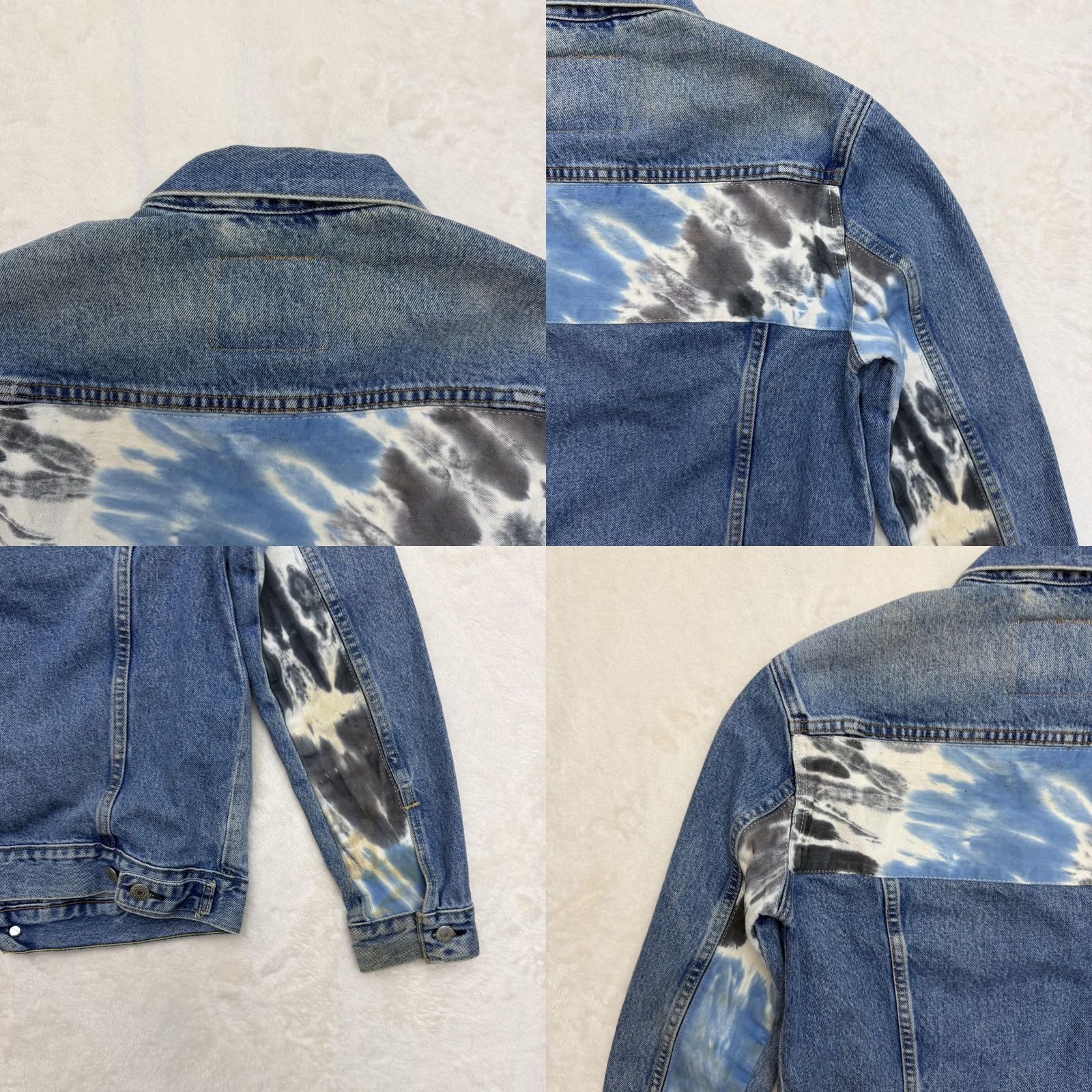 Levi's Levis Premium Jacket Womens Small Blue Denim Tie Dye Panel Trucker Coat Size S / US 4 / IT 40 - 8 Thumbnail
