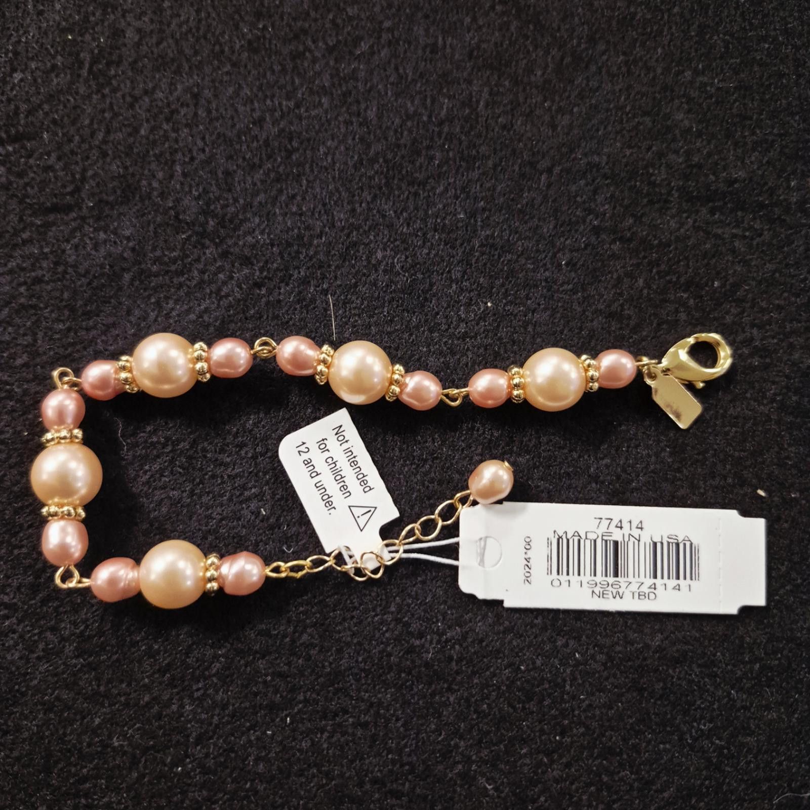 Other 1928 Gold Tone Pink Pearl Bracelet Size ONE SIZE - 3 Thumbnail