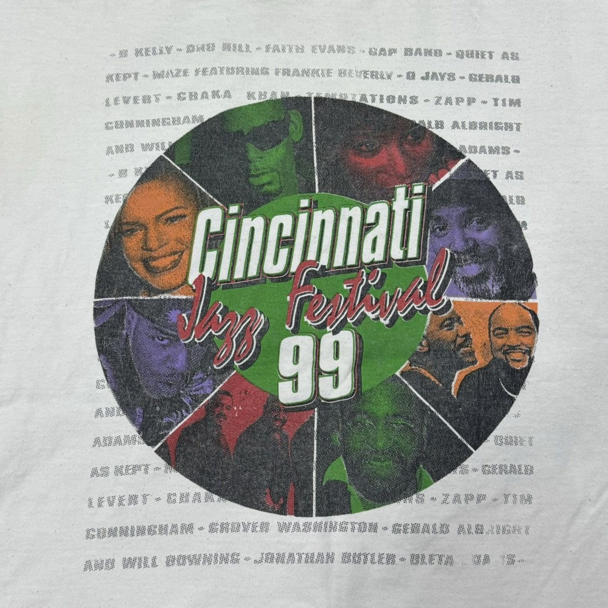 image of Band Tees x Tour Tee Vintage 1999 Cincinnati Jazz Festival in White, Men's (Size XL)