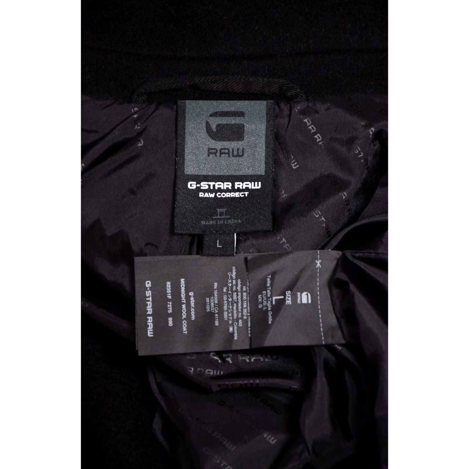 G-Star G-Star Raw Midnight Coat Jacket Long Mens L Black Wool Overcoat Size US L / EU 52-54 / 3 - 6 Thumbnail
