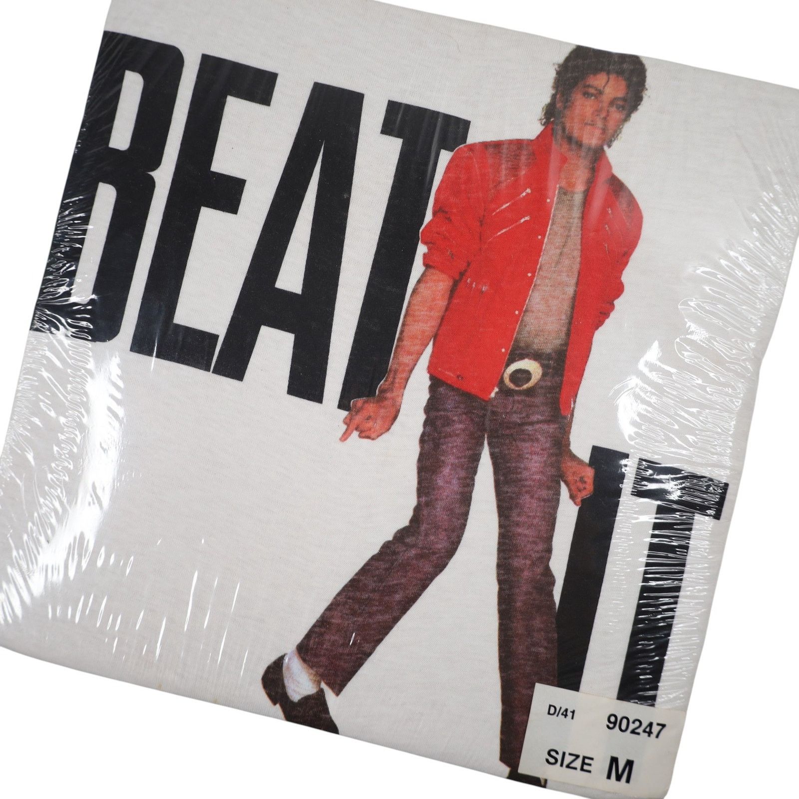 Band Tees × Vintage NWT Vintage 1984 Michael Jackson Beat It Graphic T Shirt Size US M / EU 48-50 / 2 - 2 Thumbnail