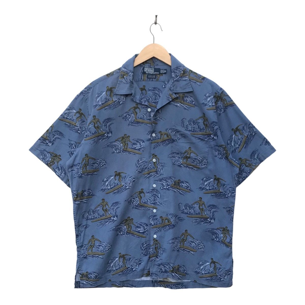 Polo Ralph Lauren Vintage Polo Ralph Lauren Surfing Overprinted Button Down Size US XL / EU 56 / 4 - 2 Thumbnail