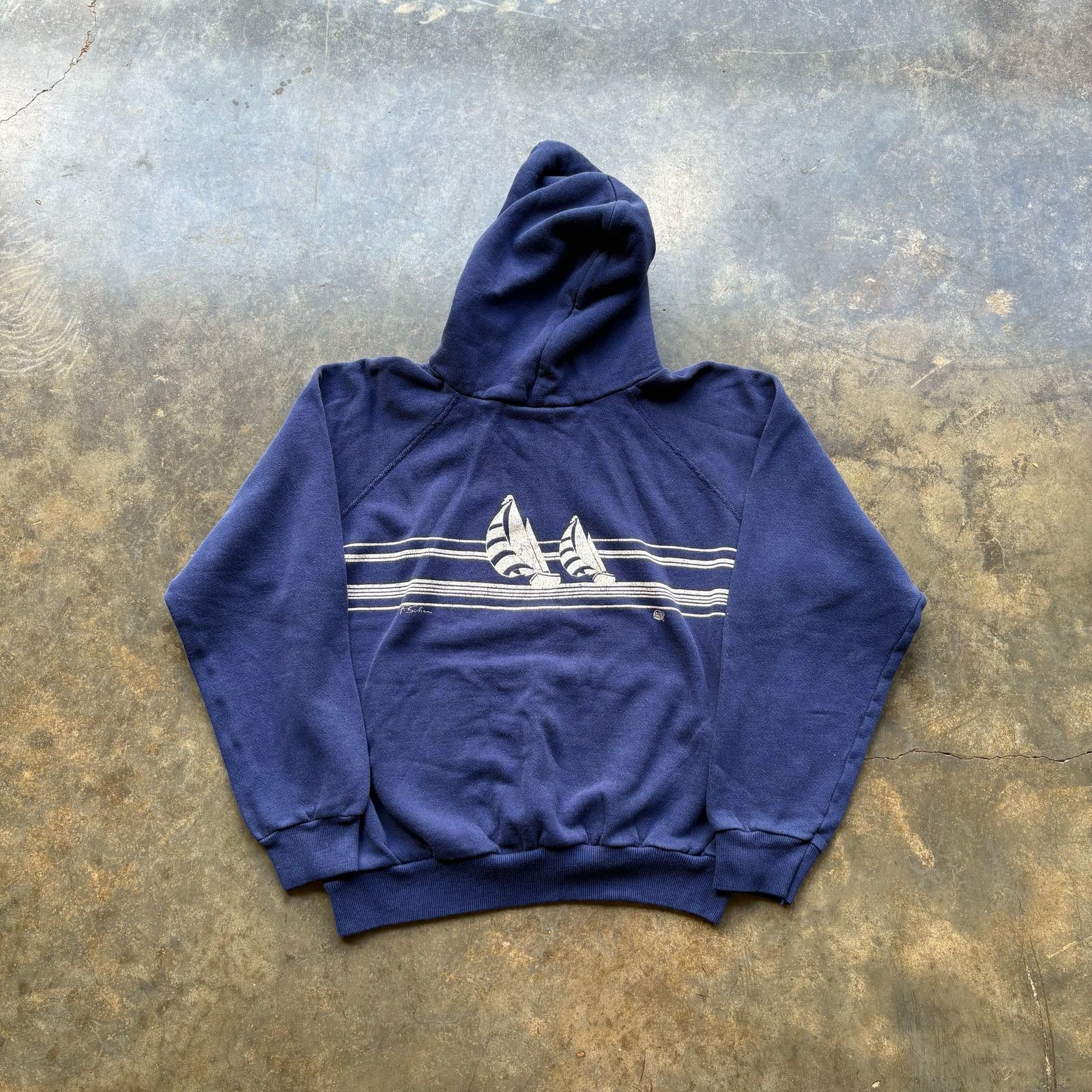 Hanes × Vintage Vintage 80s Cape Codd Surf Style Hoodie Size US S / EU 44-46 / 1 - 4 Thumbnail