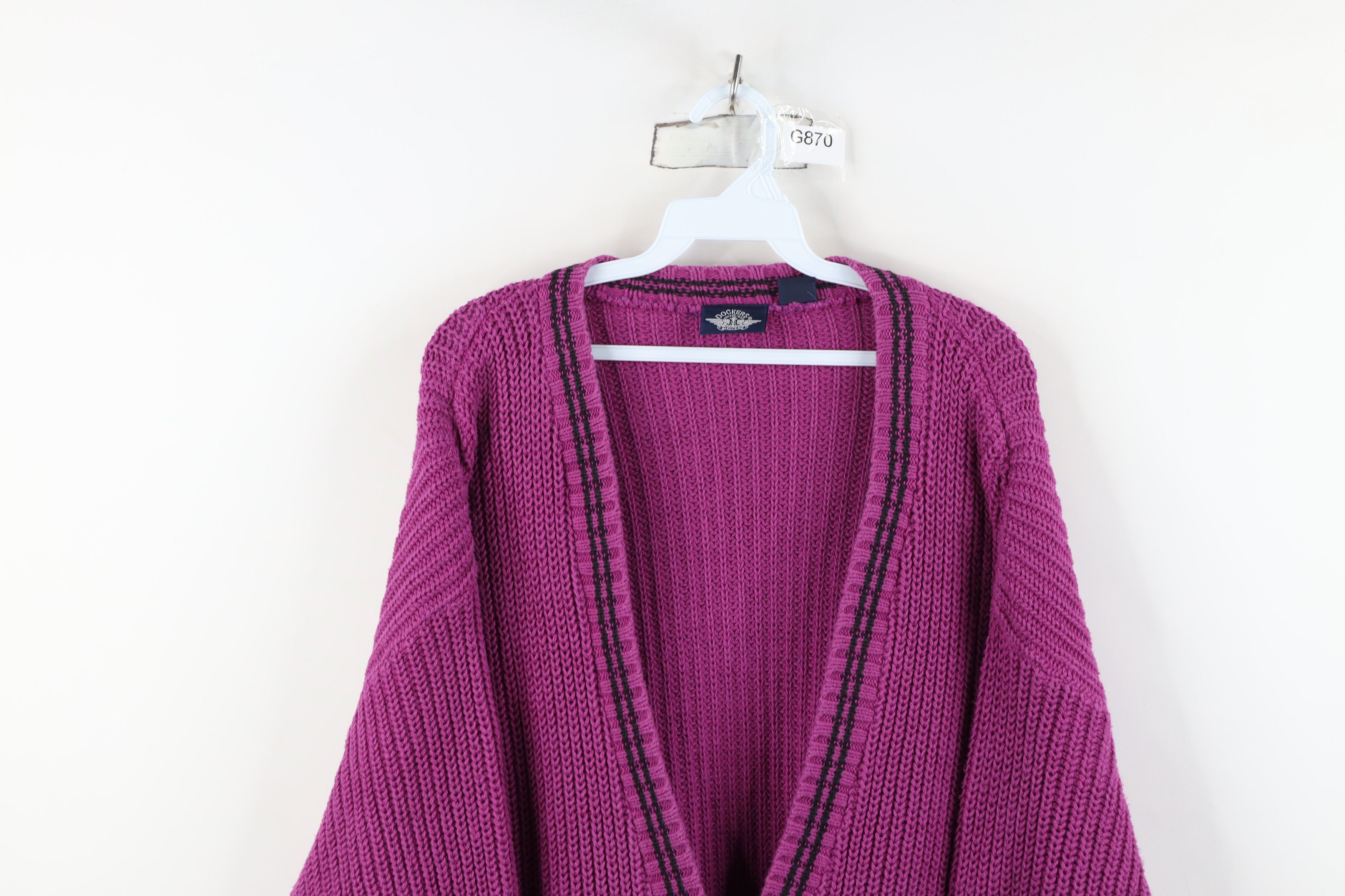Levi's Vintage 90s Dockers x Levis Ribbed Knit Cardigan Sweater USA Size M / US 6-8 / IT 42-44 - 2 Thumbnail
