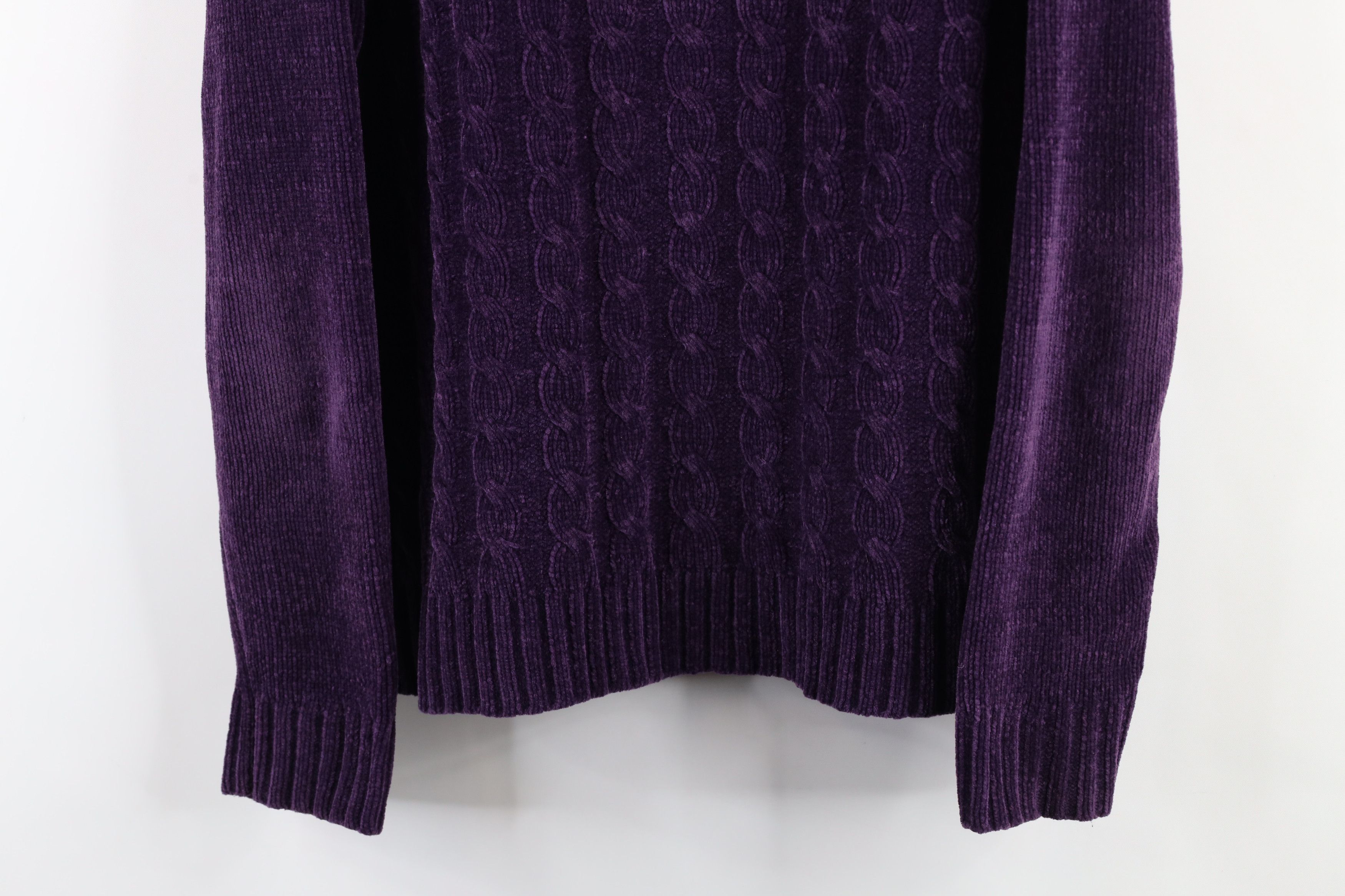 Vintage Vintage 90s Streetwear Chenille Cable Knit Fleece Sweater Size M / US 6-8 / IT 42-44 - 3 Thumbnail
