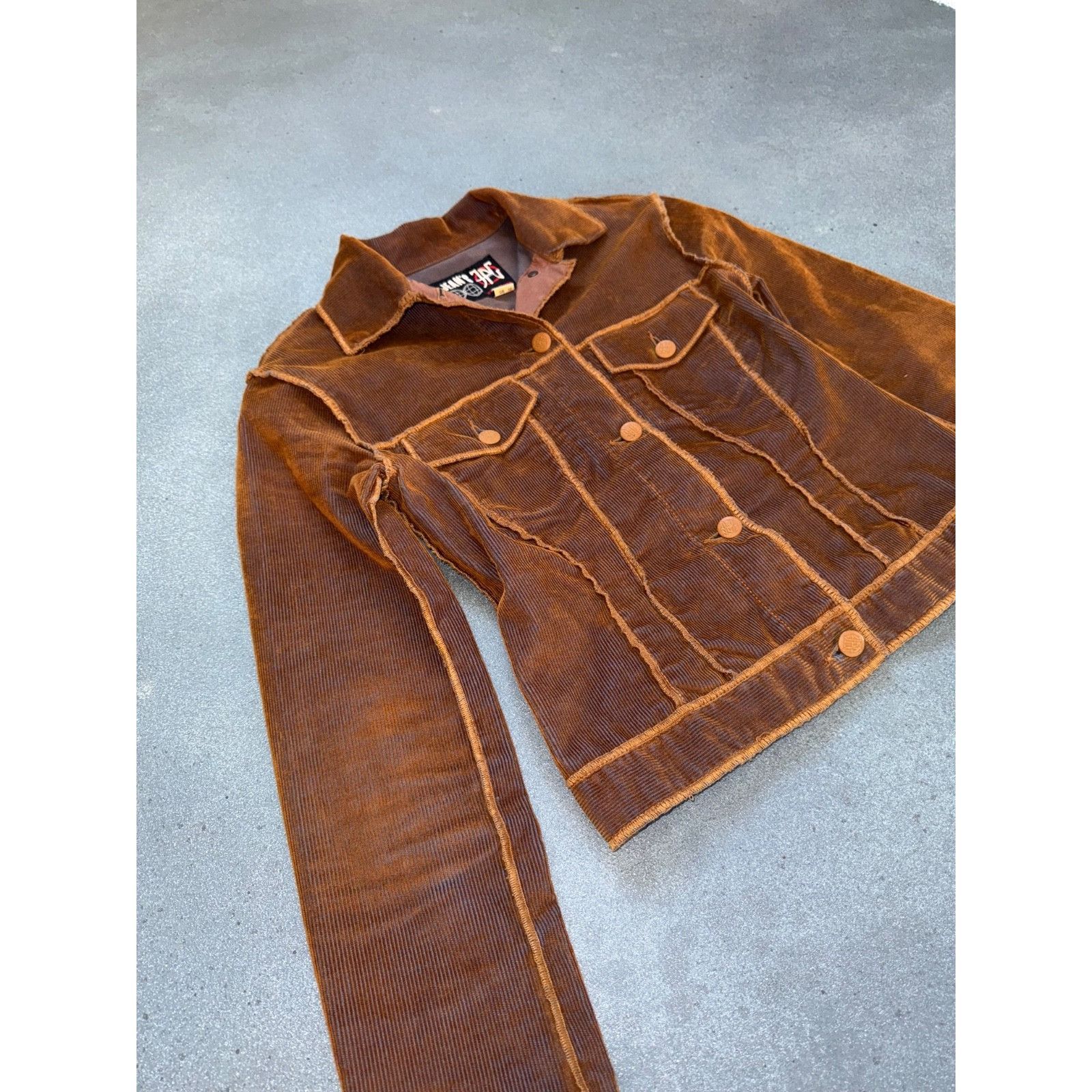 Jean Paul Gaultier Vintage Jean Paul Gaultier Rust Corduroy Blue Brown Jacket S Size S / US 4 / IT 40 - 13 Thumbnail