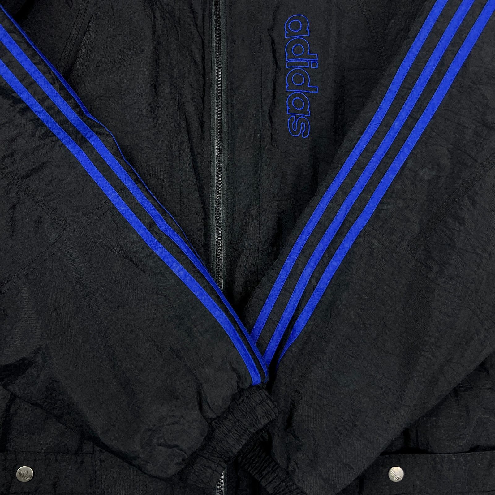 Adidas × Vintage Vintage Adidas Jacket Large Stripe Spell Out Oversized 90s Size US L / EU 52-54 / 3 - 4 Thumbnail