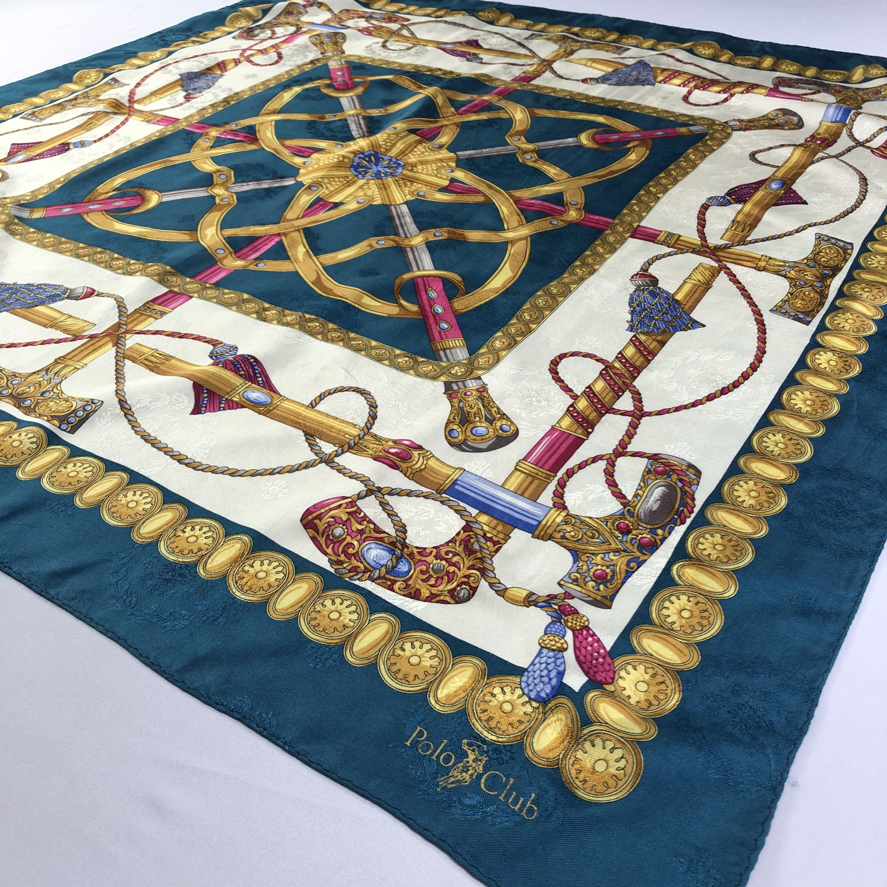 Vintage Vintage Polo Club Silk Scarf Size ONE SIZE - 3 Thumbnail