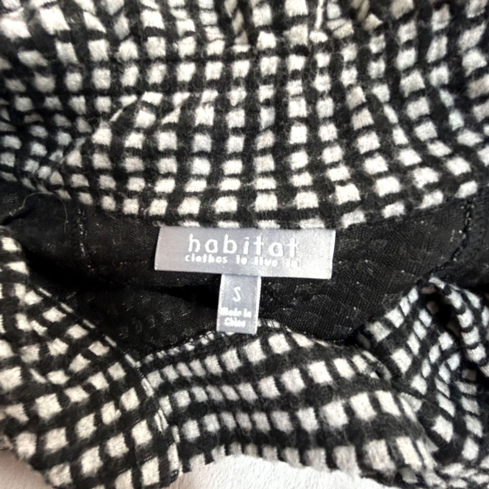 Habitat Habitat Womens Black & White Checkered Textured Button-Up Swing Jacket Small Size S / US 4 / IT 40 - 3 Thumbnail