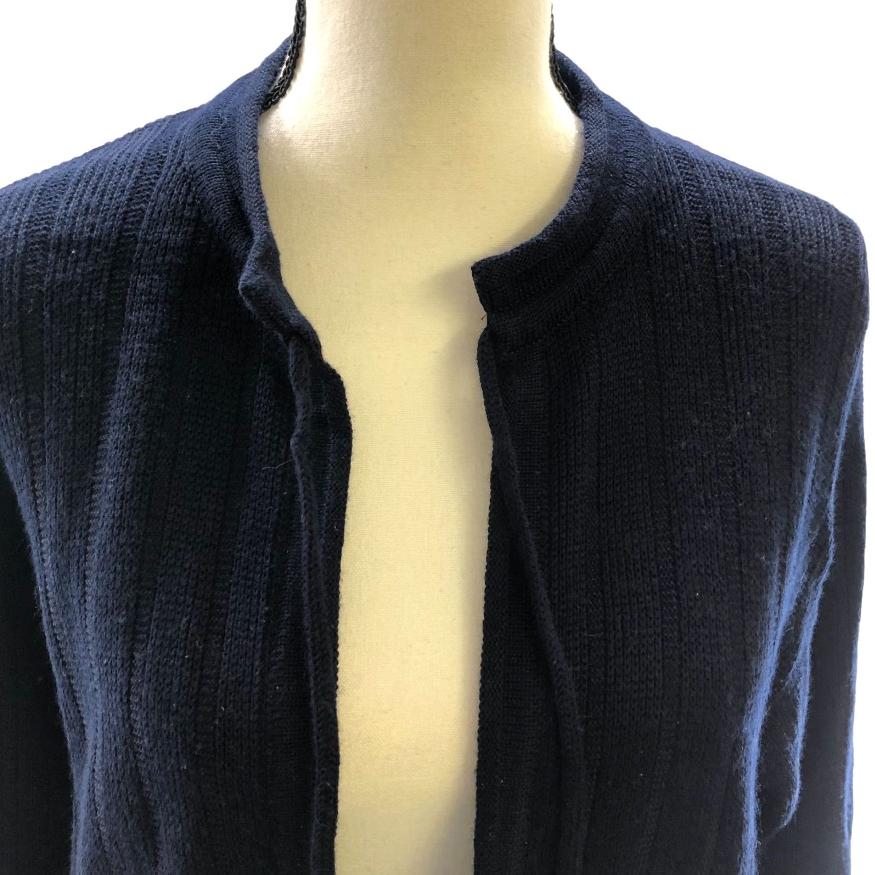 Vintage VINTAGE Wool Cardigan Sweater Navy Blue Womens M Sz 48 Germany Open Size M / US 6-8 / IT 42-44 - 4 Thumbnail