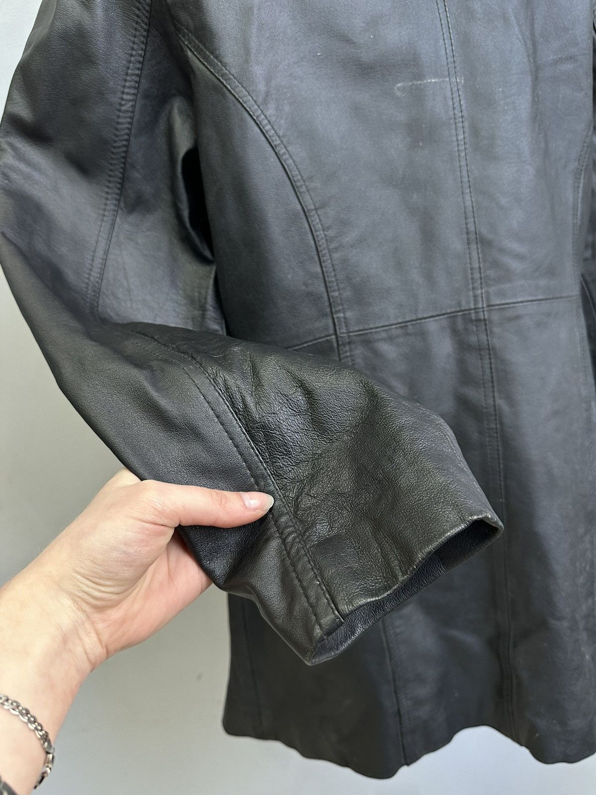 Other Vintage Leather Blazer Jacket Coat Distressed Jean Gautier Size US L / EU 52-54 / 3 - 8 Thumbnail