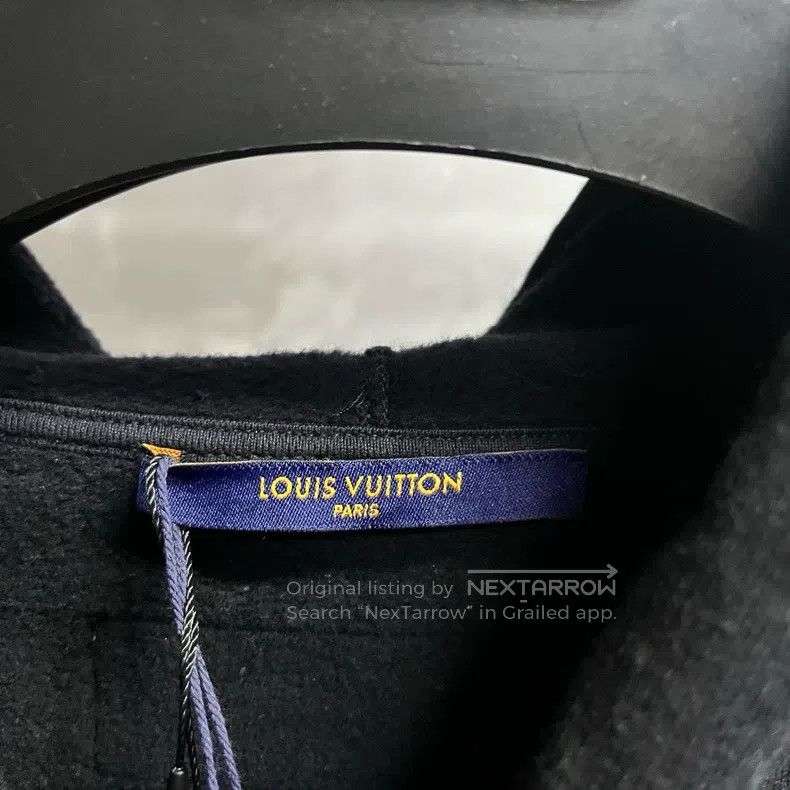 Louis Vuitton Louis Vuitton Black Solid Logo Print Long Sleeve Hoodie Size US M / EU 48-50 / 2 - 2 Thumbnail