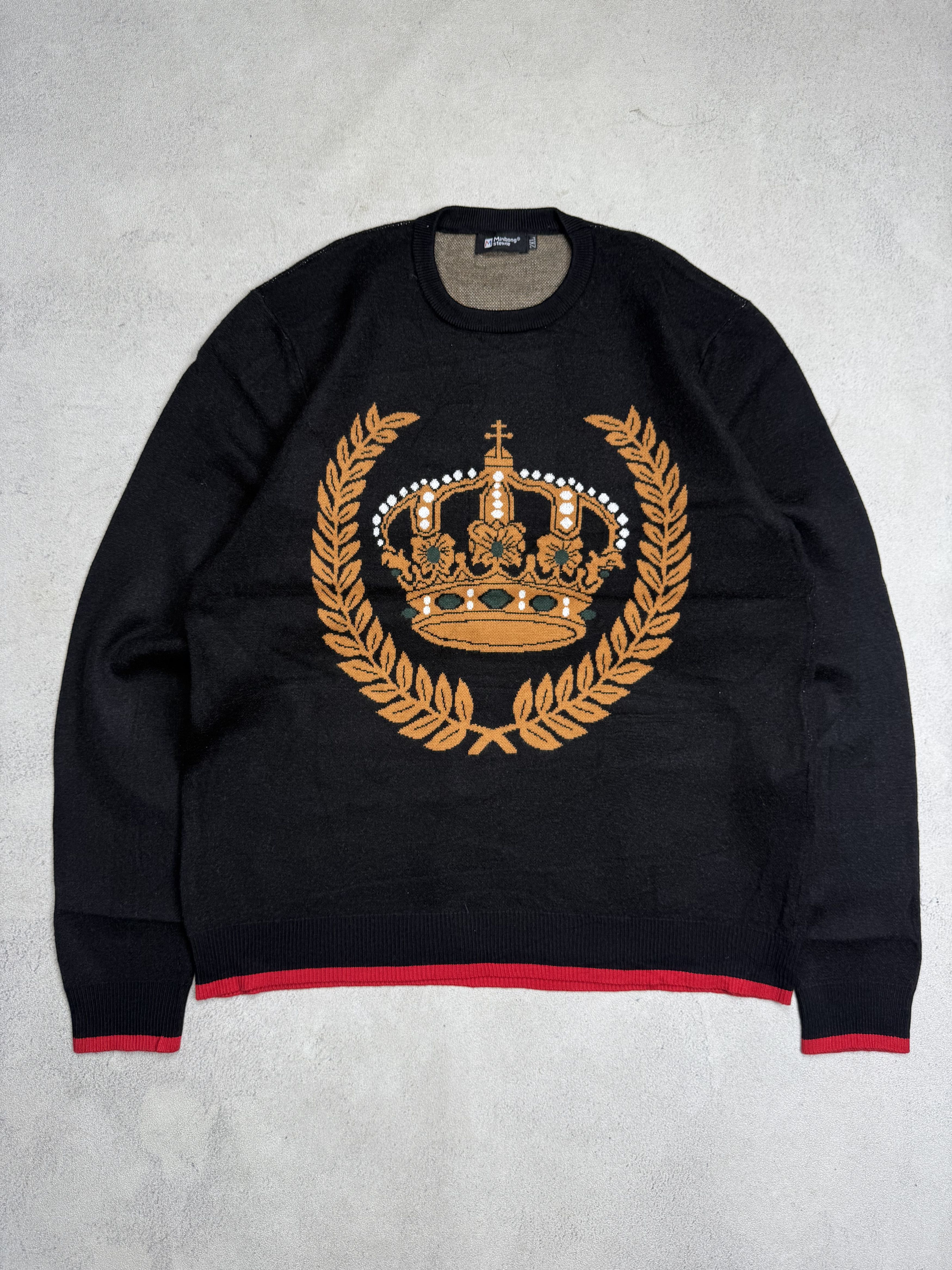 Japanese Brand Crown Black Knit Sweater Size US M / EU 48-50 / 2 - 1 Thumbnail