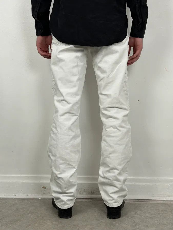 Just Cavalli SS2004 Cavalli Distressed White Denim Jeans Size US 32 / EU 48 - 4 Thumbnail