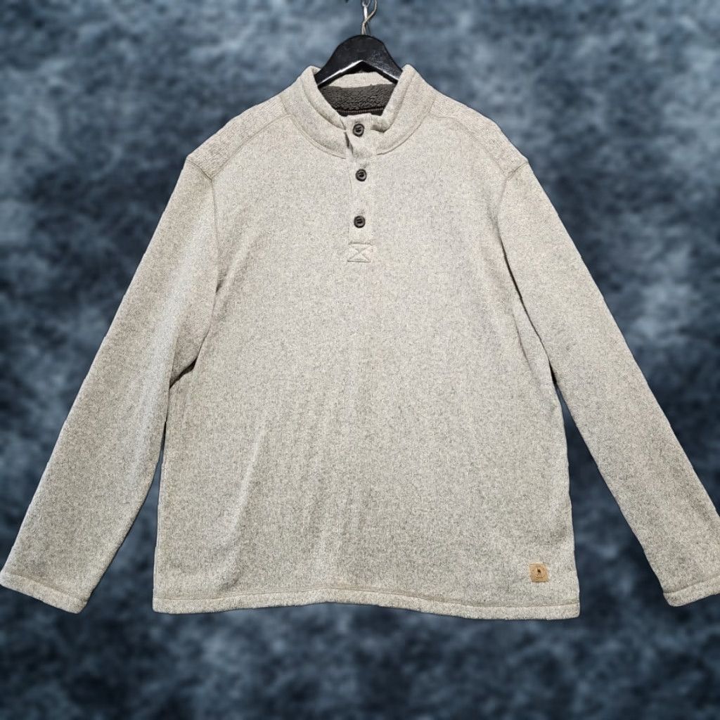 Vintage GH Bass & Co Sweater Mens XXL XXLarge Tan Three Button Henly Pullover Sweatshirt Size US XXL / EU 58 / 5 - 1 Thumbnail