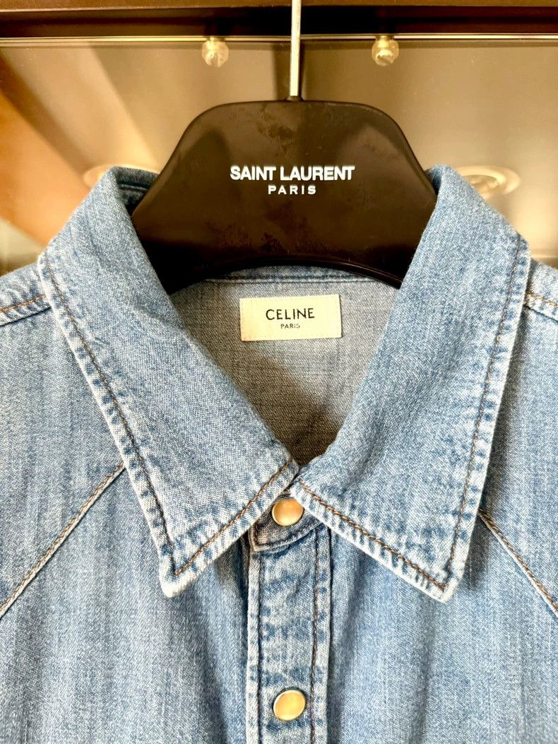 Celine celine 20ss Light Blue Denim Shirt 2506-Nextarrow Size US XXL / EU 58 / 5 - 3 Thumbnail