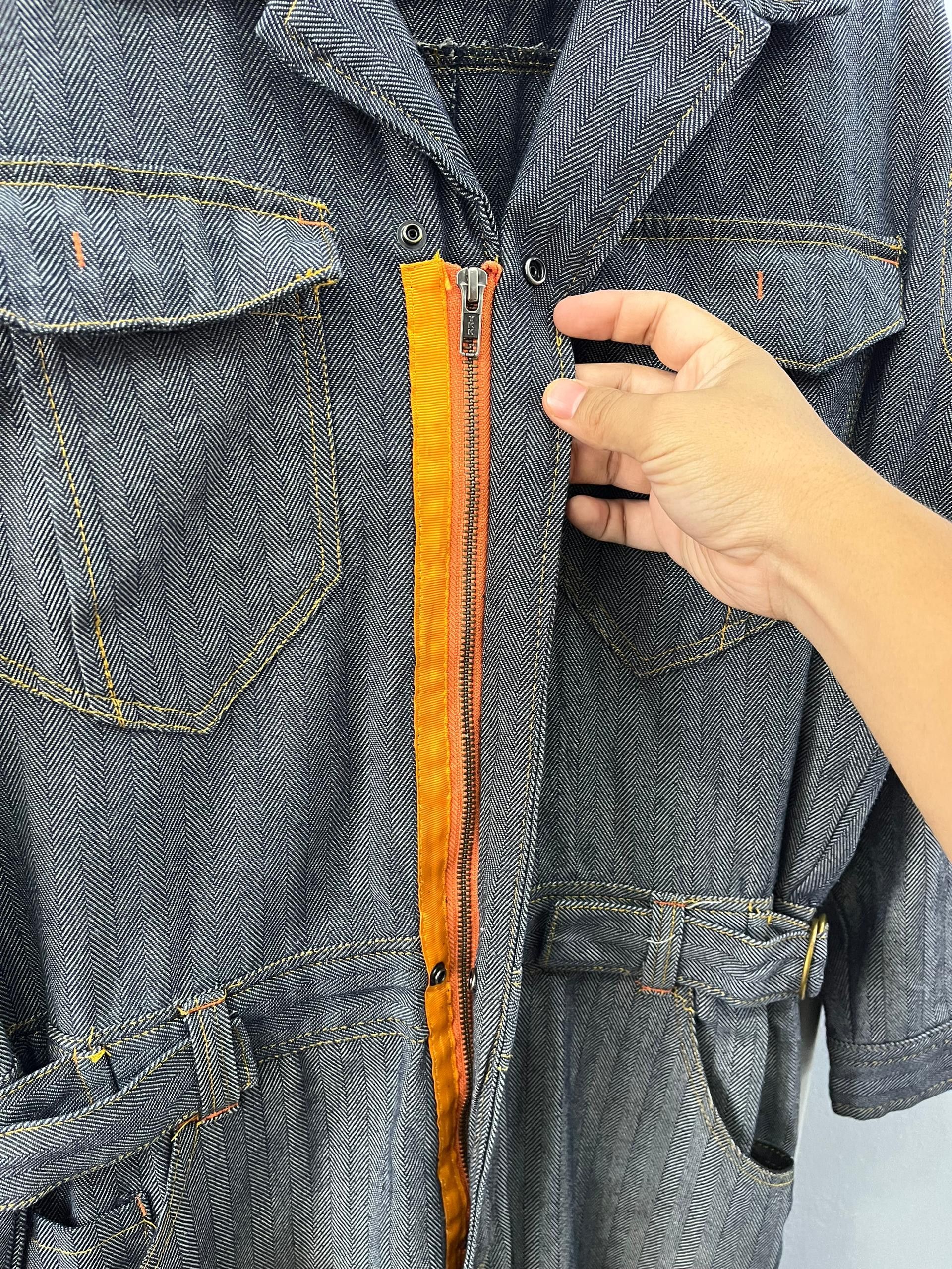Japanese Brand Zack Styles Gold Herringbone Denim Coverall Size US S / EU 44-46 / 1 - 11 Thumbnail