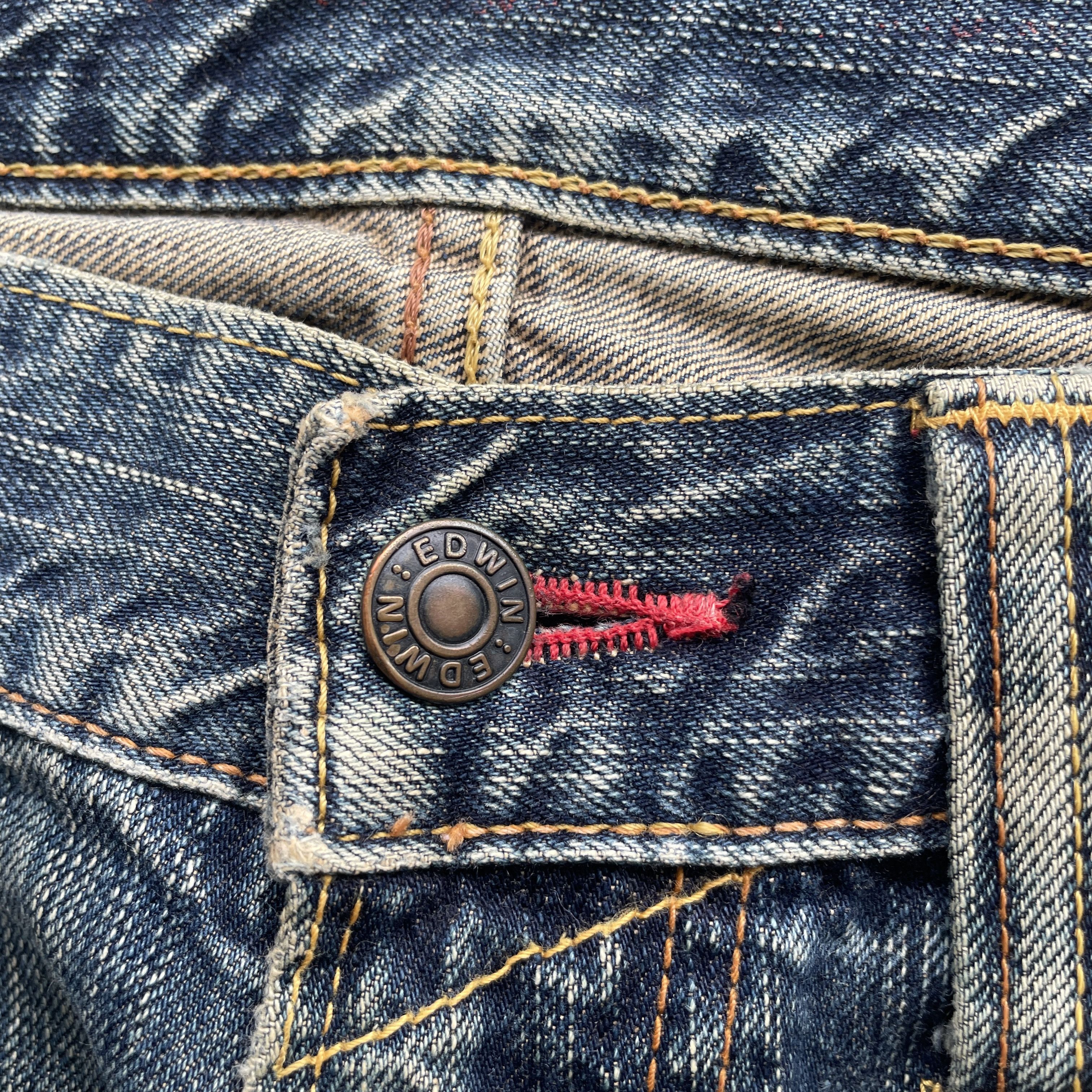Japanese Brand W34 VINTAGE EDWIN 504 MUDWASH FADED DISTRESSED JEANS PANTS Size US 34 / EU 50 - 6 Thumbnail