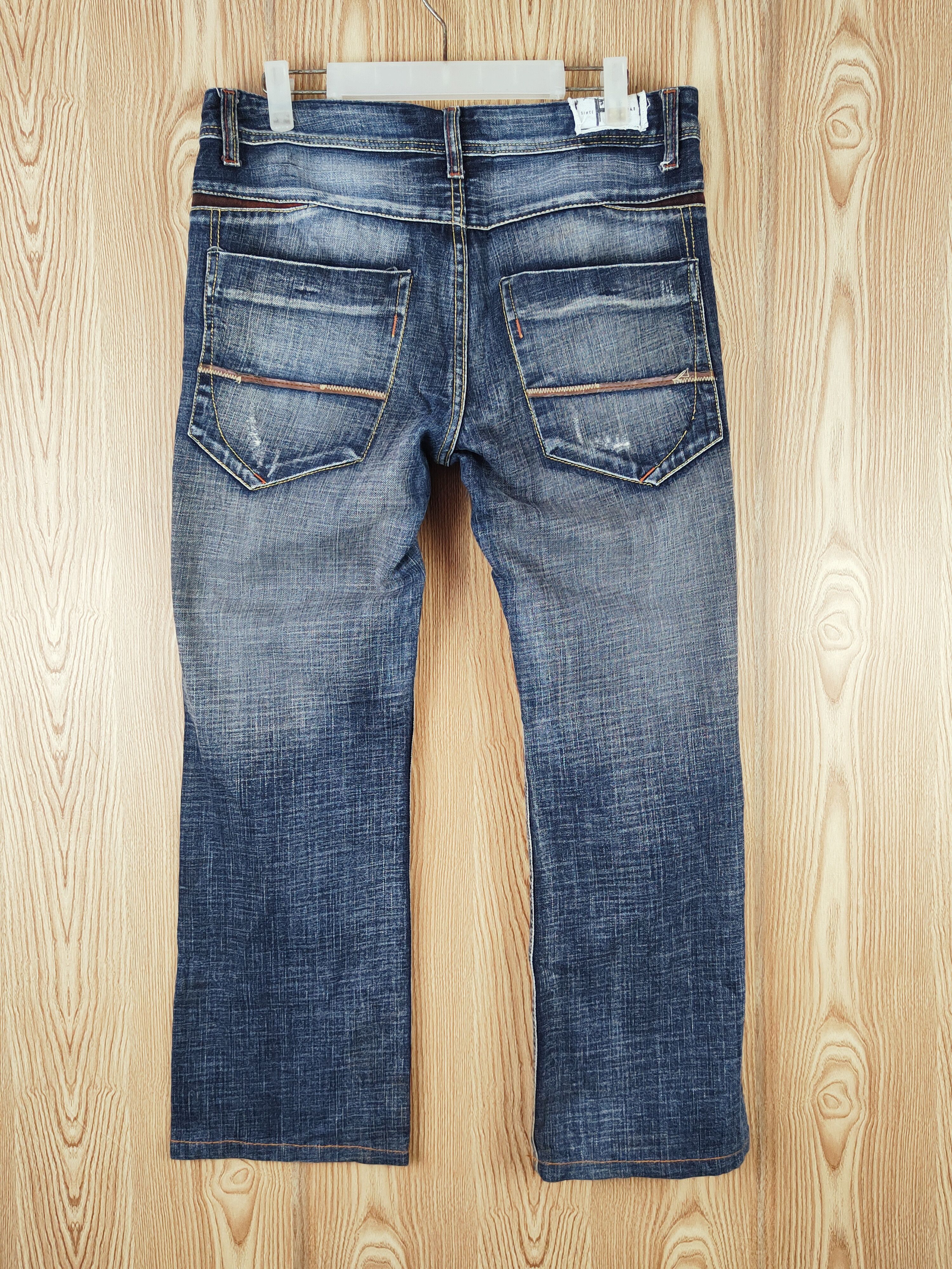 Hang Ten Hang Ten Dark Blue Distressed Ripped Jeans #S2704 Size US 33 - 8 Thumbnail