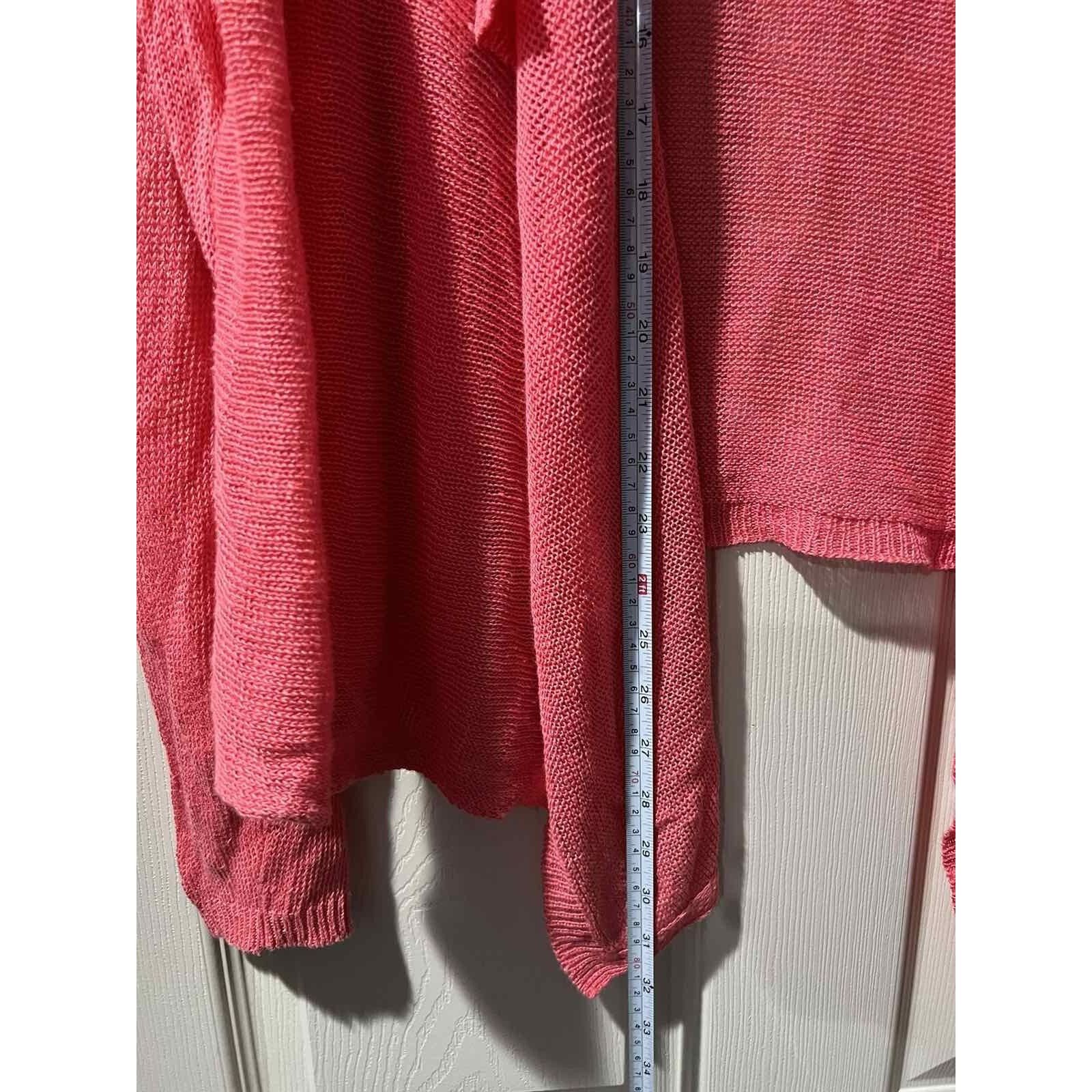 Eileen Fisher Eileen Fisher Organic Linen Cardigan Coral Size M A001378 Size M / US 6-8 / IT 42-44 - 6 Thumbnail