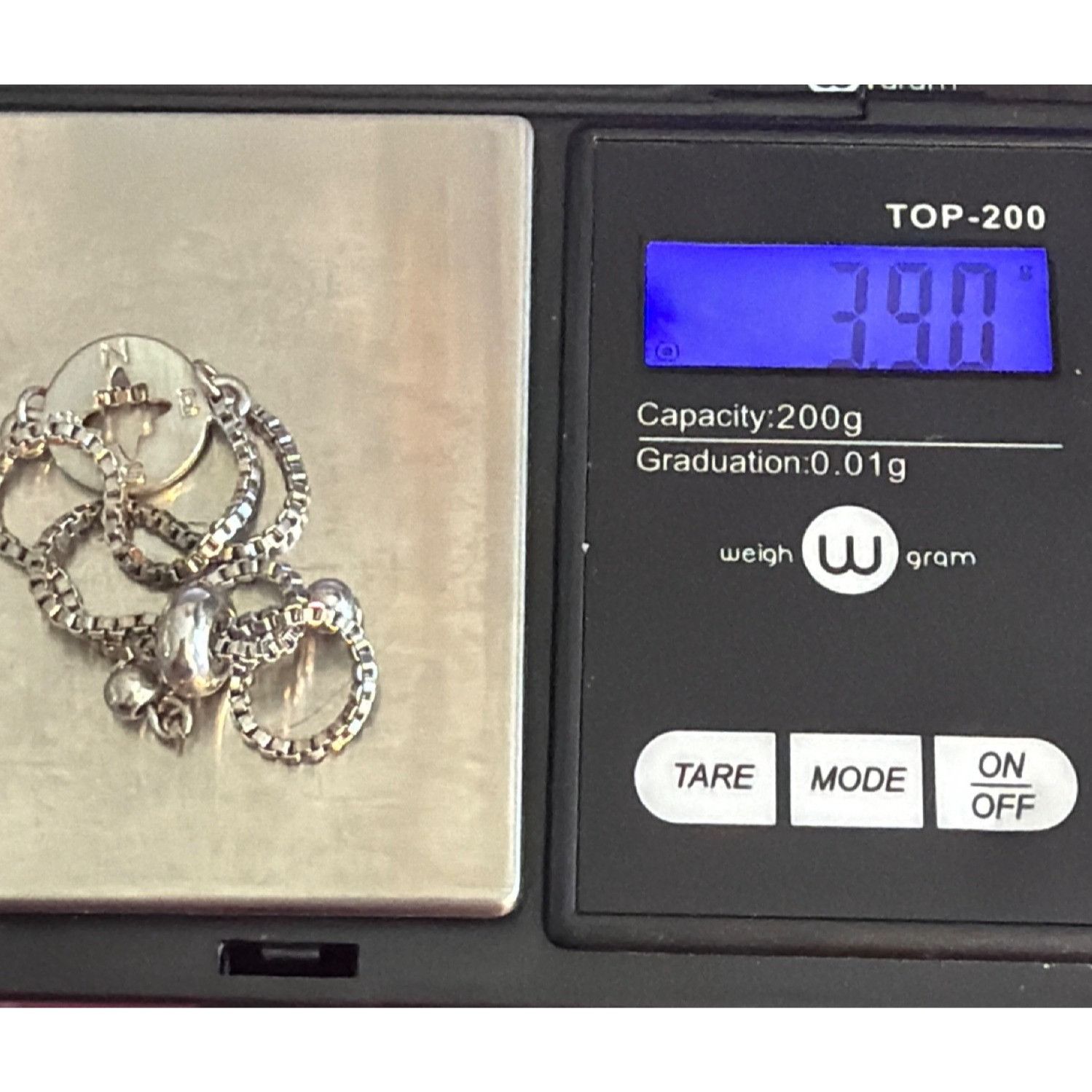 Other Compass Rose Bracelet Silver Tone Box Chain Slide Adjustable Size ONE SIZE - 4 Thumbnail