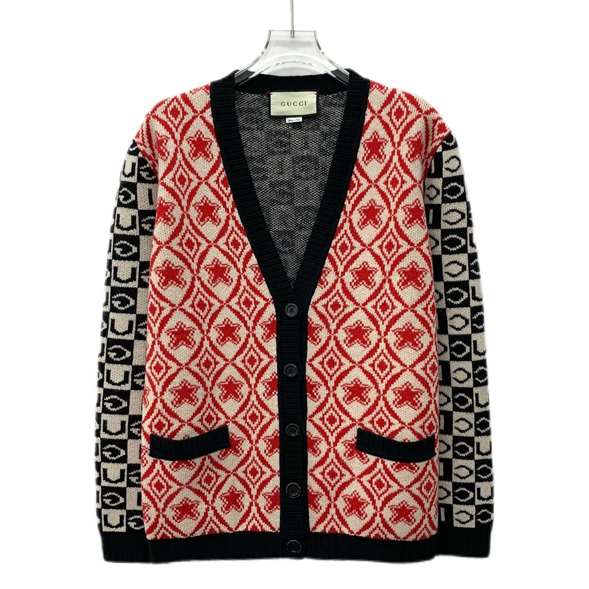 Gucci Gucci Plaid Wool V-neck Long Sleeve Knit Cardigan K26WX Size S / US 4 / IT 40 - 1 Thumbnail