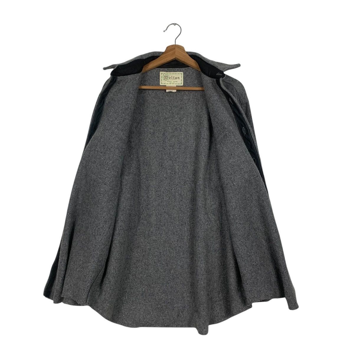 Flannel MELTON Made in Usa Outerwear Wool Gray Flannel #1813-C20 Size US L / EU 52-54 / 3 - 11 Thumbnail