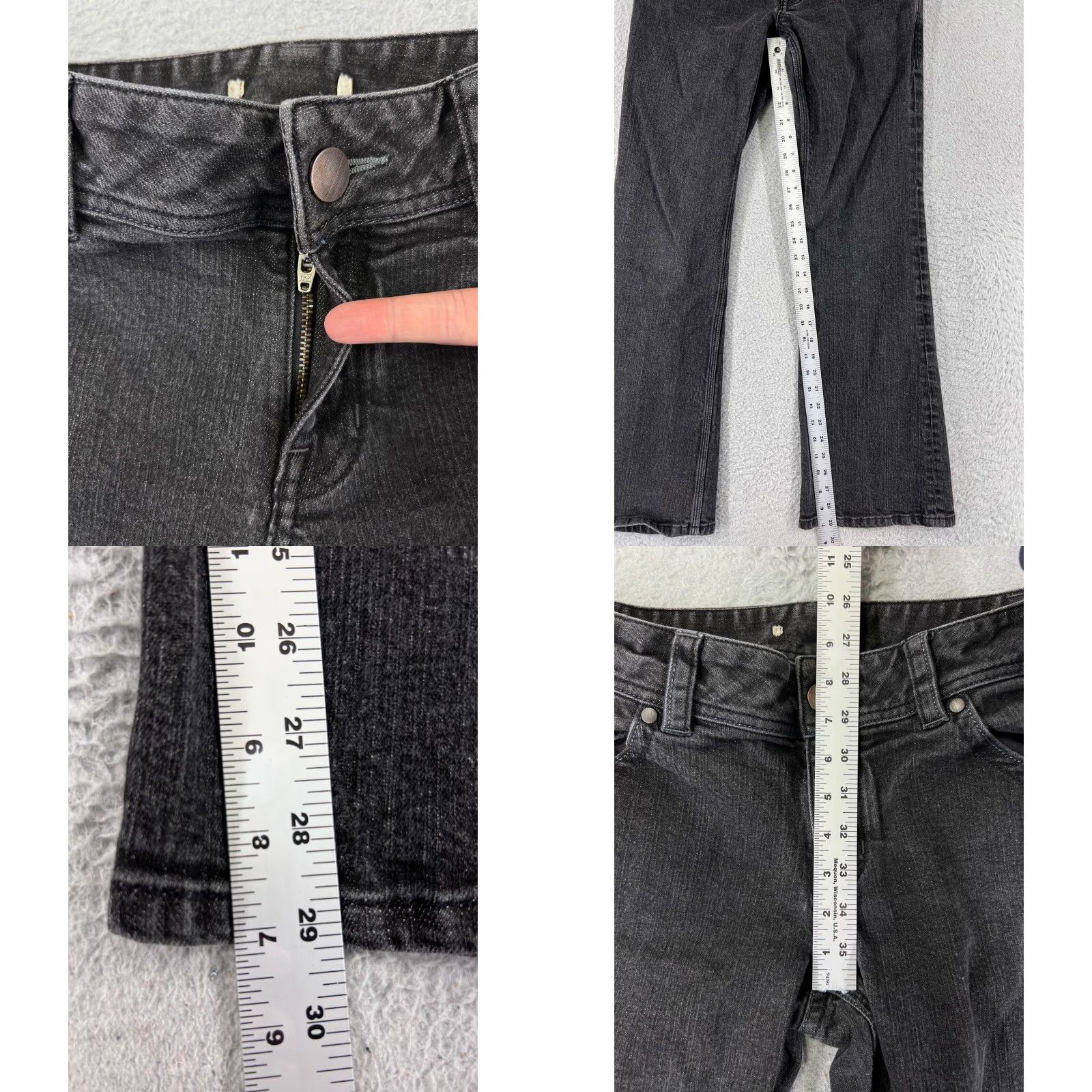 Vintage Cabi Jeans Womens 6 Black Denim Flared Mid Rise 5-Pocket Pockets Cotton Blend Size 28" / US 6 / IT 42 - 8 Thumbnail