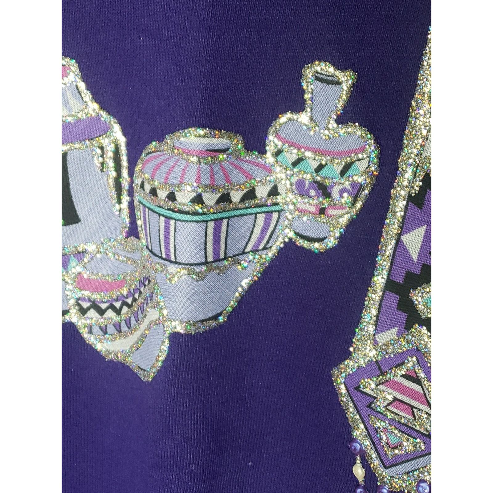 Jerzees Vtg 80s Native American Feathers Sparkle Southwestern MEDIUM Size US M / EU 48-50 / 2 - 5 Thumbnail
