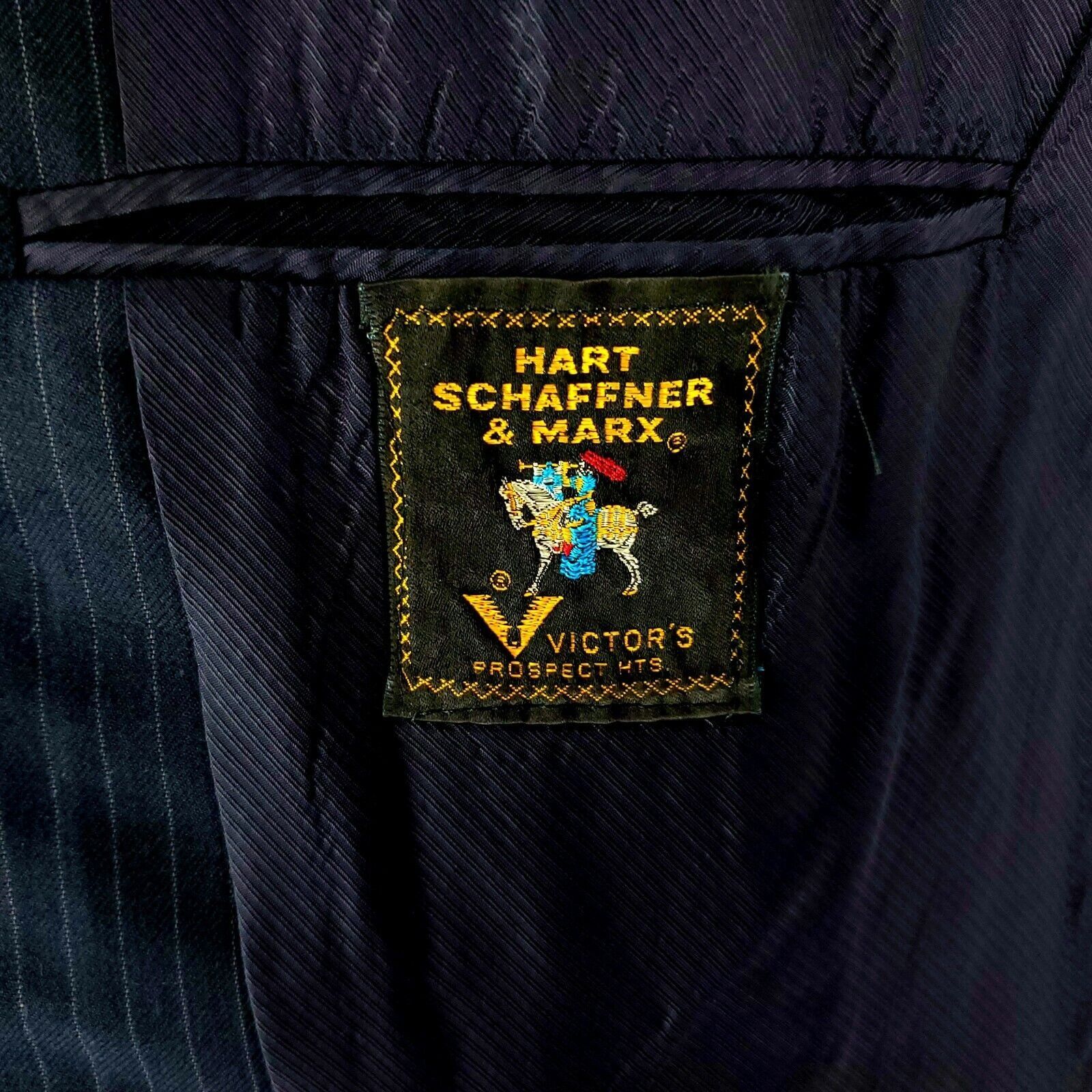 Hart Schaffner Marx Hart Schaffner Marx Wool 2 Button 2 Piece Suit 42L Blue Stri Size 42L - 8 Thumbnail
