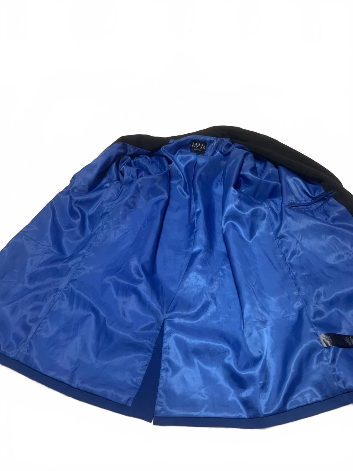 7 For All Mankind boohooMAN Men's 38 Royal Blue Double Breasted Blazer Silver Size 38R - 12 Thumbnail