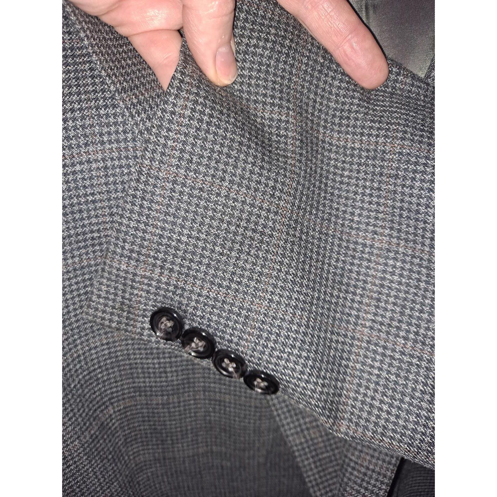 Ralph Lauren Ralph Lauren Gray with Orange Plaid 2 Button Silk/Wool Blaze Size 52R - 8 Thumbnail