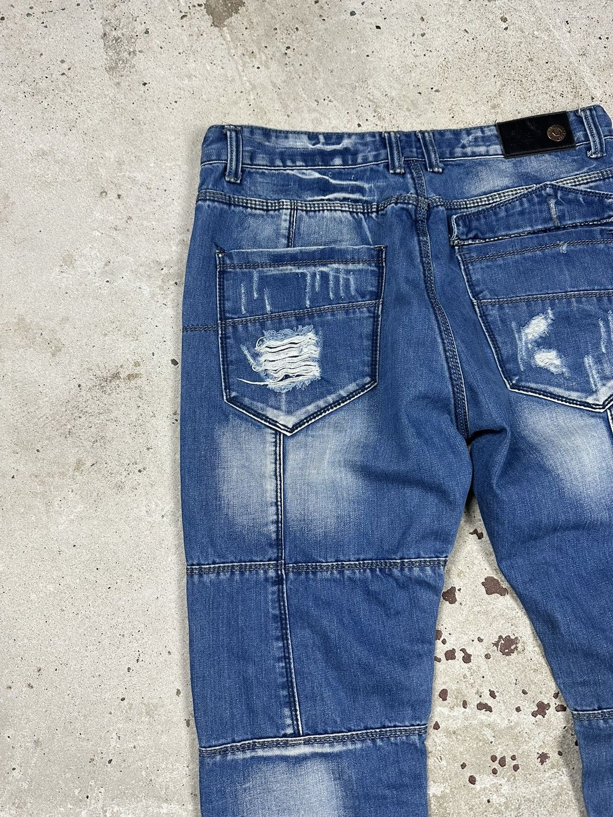If Six Was Nine × Vintage Vintage Y2K Cargo Distressed Reworked Denim Pants Jeans Size US 32 / EU 48 - 12 Thumbnail
