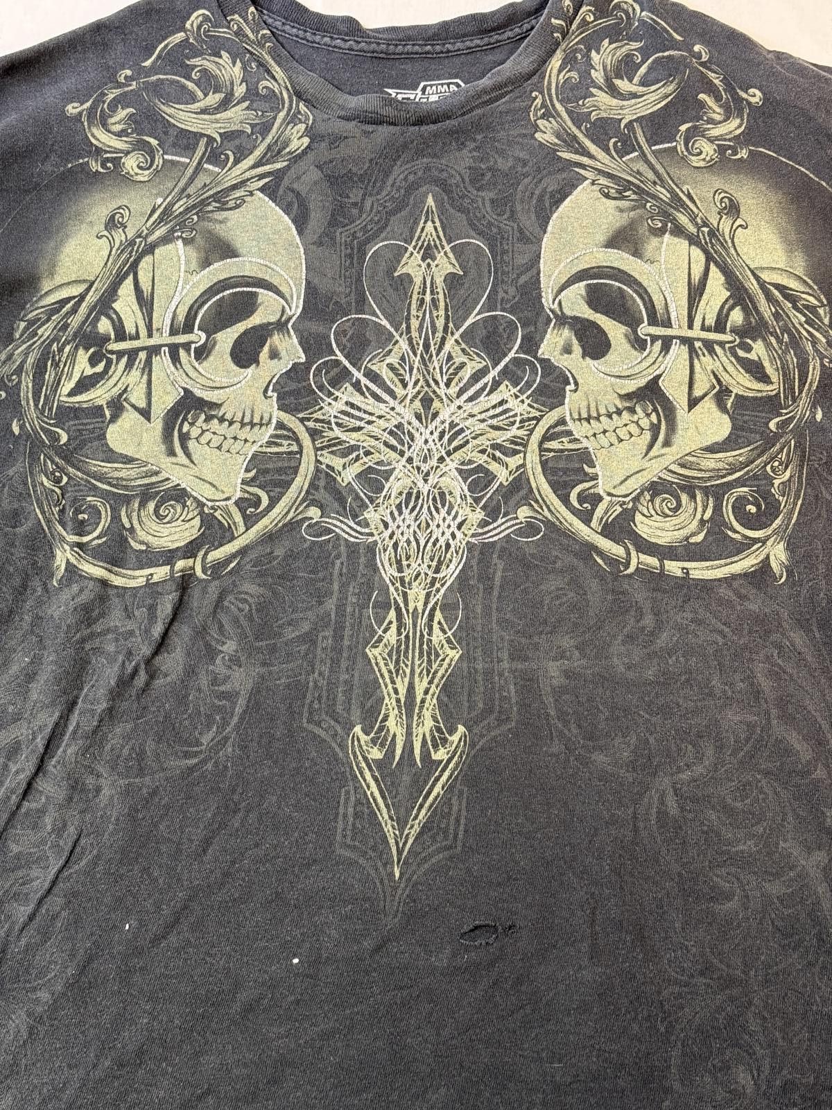 Designer MMA Elite Y2K T-shirt Two Skulls Saints Symmetric 2XL Size US XXL / EU 58 / 5 - 3 Thumbnail