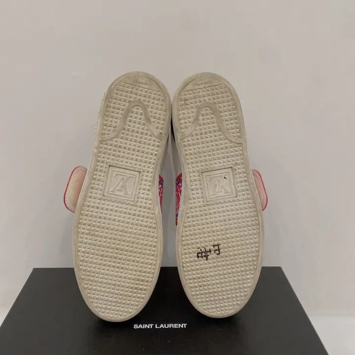 Louis Vuitton Louis Vuitton Floral Embellished Sneakers in White and Red Size US 6.5 / EU 39-40 - 3 Thumbnail