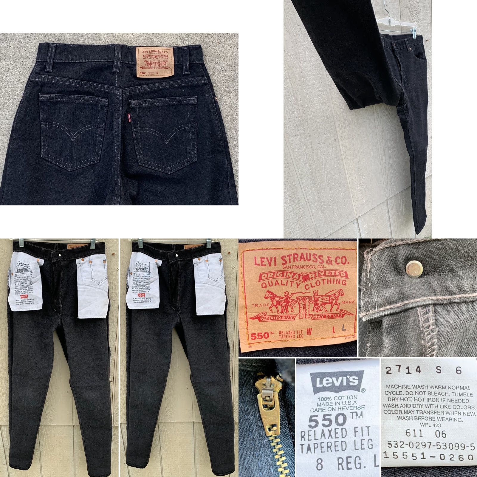 Levi's VINTAGE Levi's 550 Jeans Black 29" Waist 8 REG L High Rise Mom Relaxed 90s Retro Denim Jeans Women's Shoes? Size 30" / US 8 / IT 44 - 8 Thumbnail