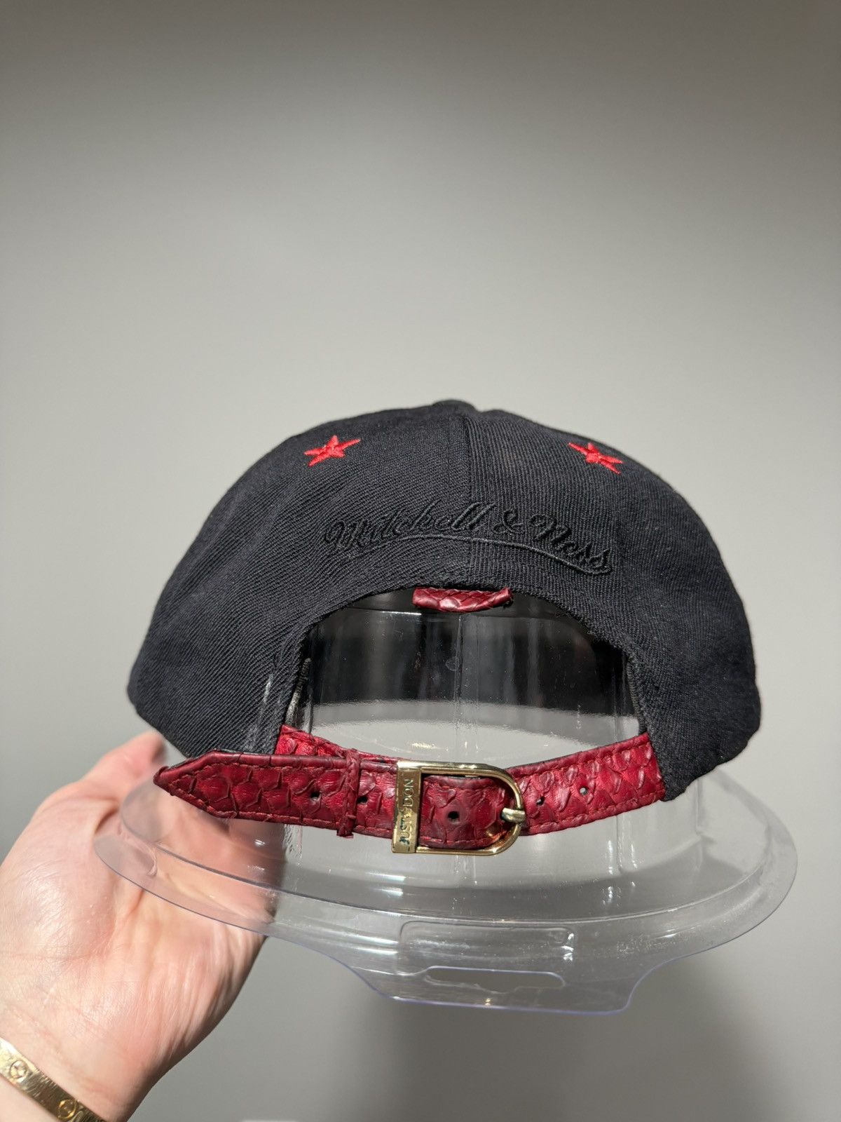 Just Don Just Don x Mitchell & Ness RSVP Black Blank Red Stars Hat Size ONE SIZE - 13 Thumbnail