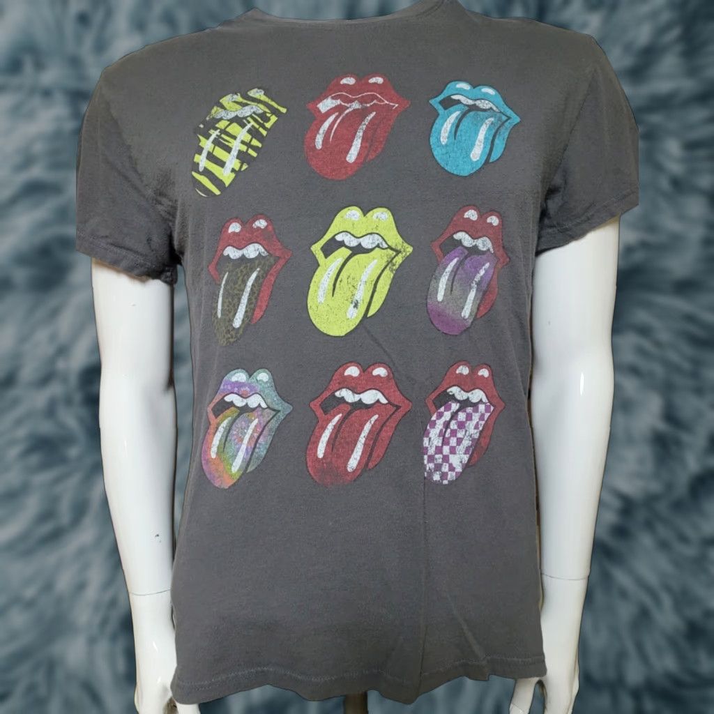 Etro VINTAGE Rolling Stones Shirt Mens Large T-Shirt Graphic Pop Art Lips Crew Neck 100% Cotton Gray Size US L / EU 52-54 / 3 - 1 Thumbnail