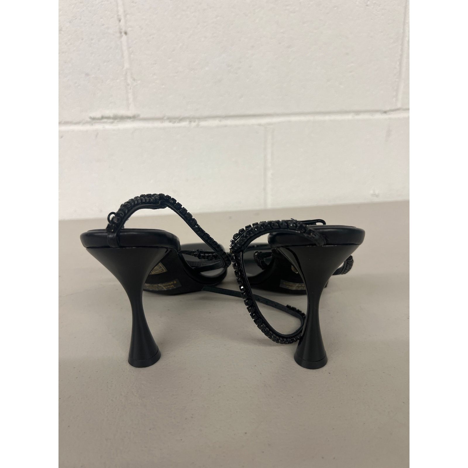 Jeffrey Campbell Jeffrey Campbell sz7.5 black strappy rhinestone sandal heels Size US 7.5 / IT 37.5 - 3 Thumbnail