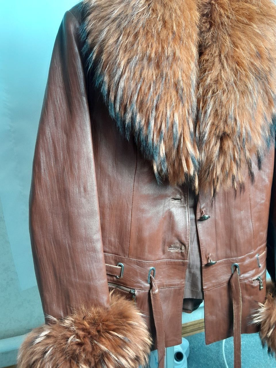 Other Luxurious Leather Jacket with Genuine Fox Fur Trim size M Size M / US 6-8 / IT 42-44 - 4 Thumbnail