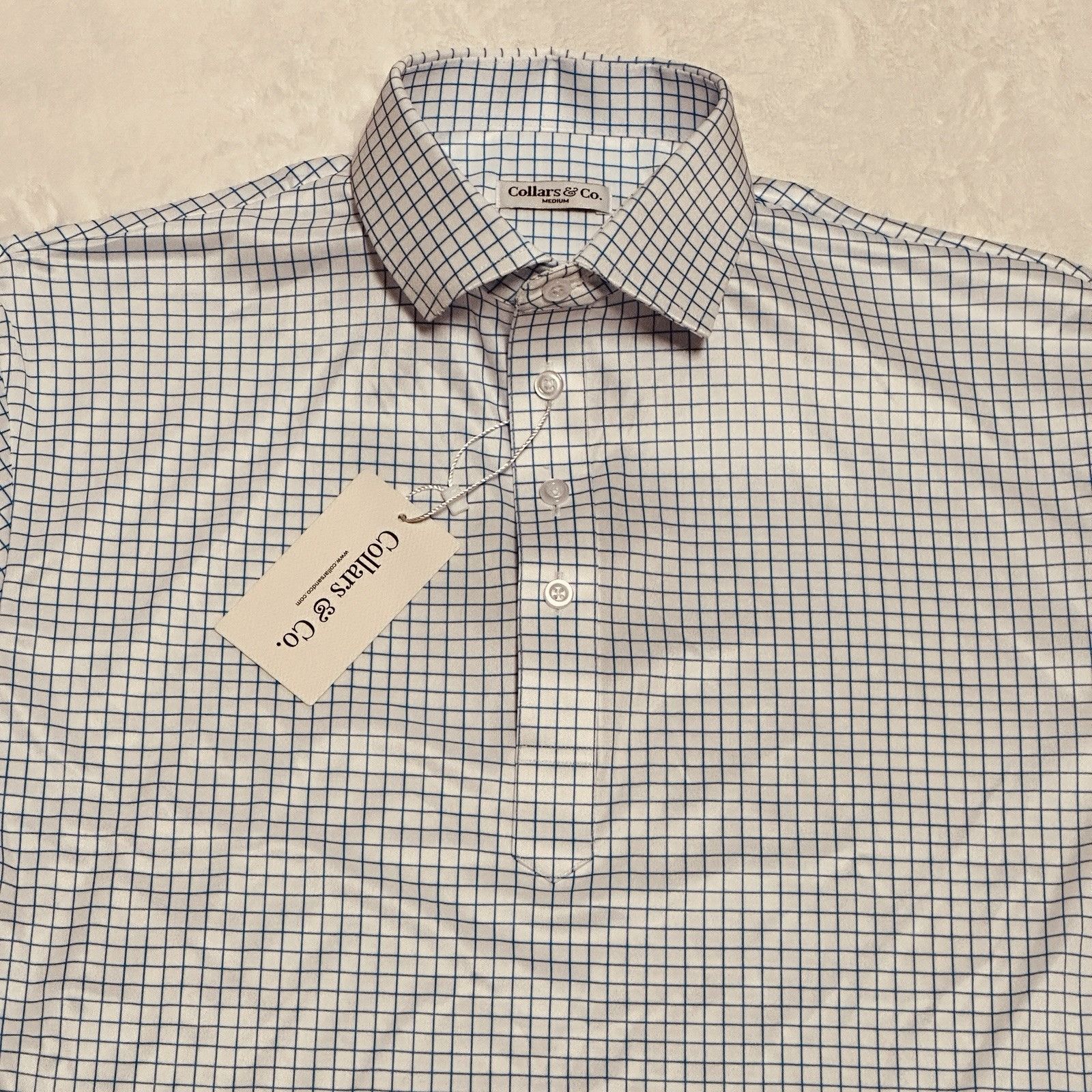 Other Collars & Co. Blue Dress Polo Sz M Performance 4-Way Stretch Size US M / EU 48-50 / 2 - 9 Thumbnail