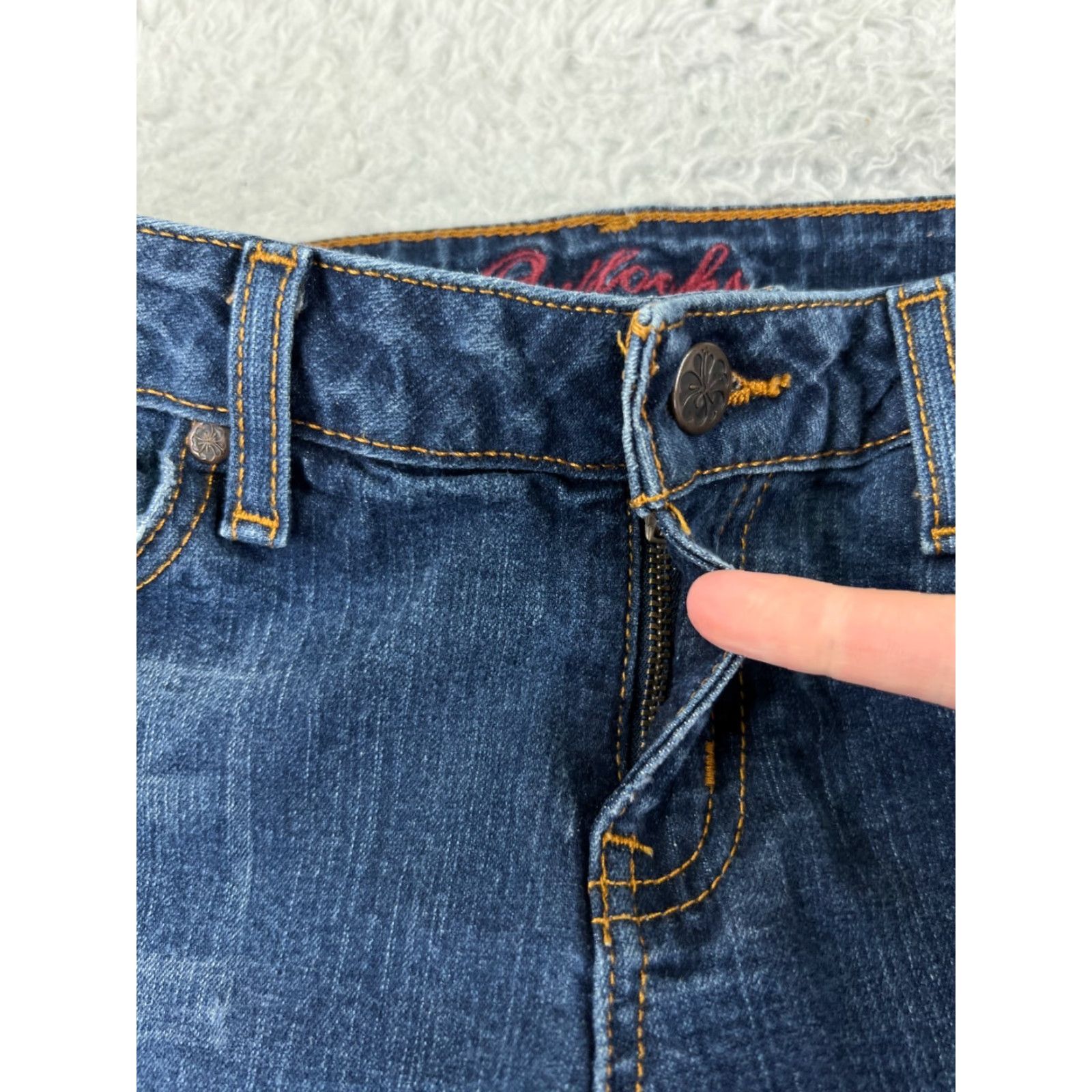 Vintage Outlooks Jeans Womens 3 L Blue Denim Bootcut Cotton Blend Stretch Low Rise Size 26" / US 2 / IT 38 - 7 Thumbnail