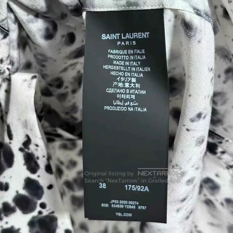 Saint Laurent Paris Saint Laurent Paris Splashed Silk Shirt Size XS / US 0-2 / IT 36-38 - 6 Thumbnail