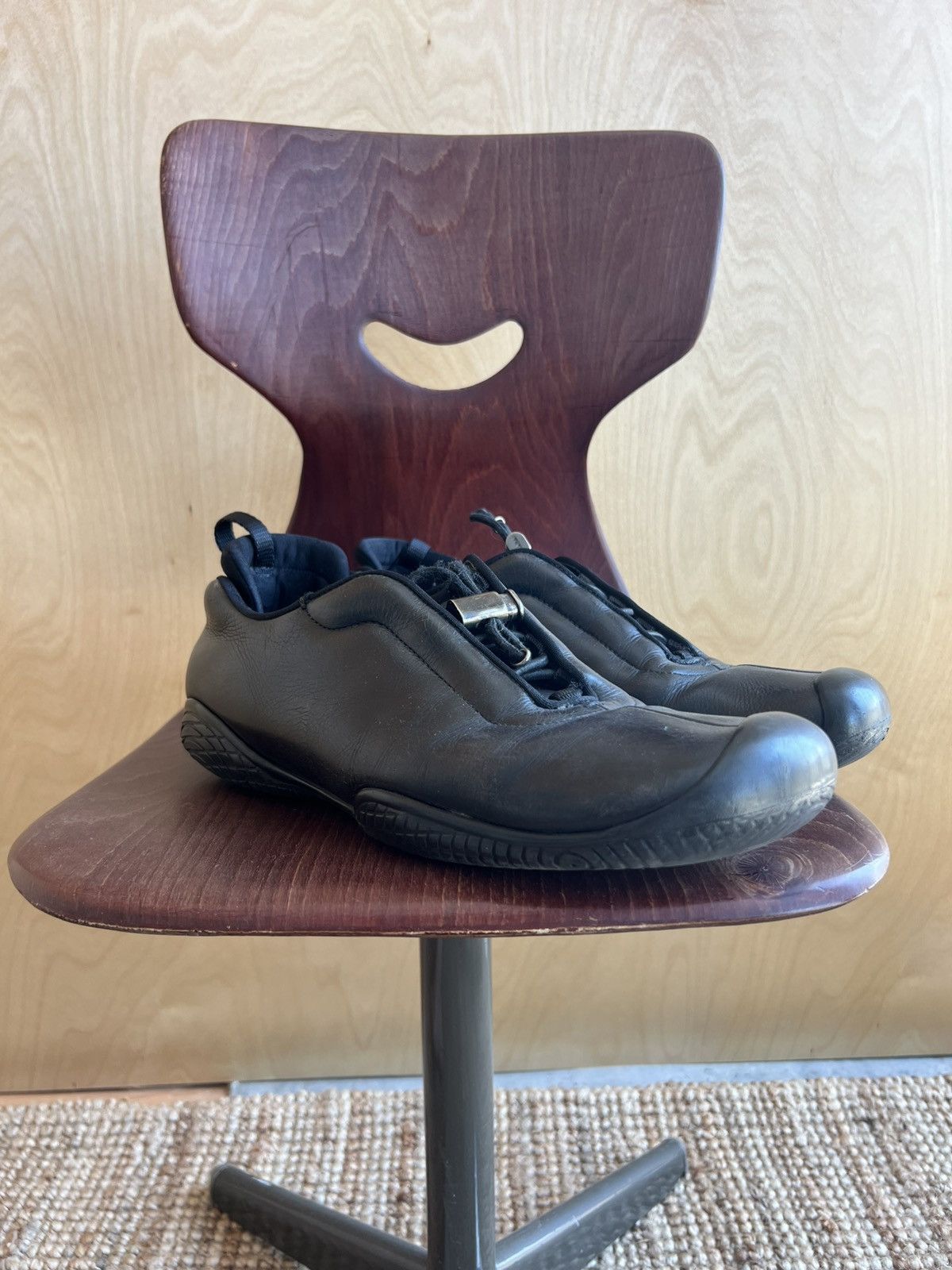 Prada Vintage Prada Sport Linea Rossa Black Leather Sneakers Size US 9 / EU 42 - 5 Thumbnail