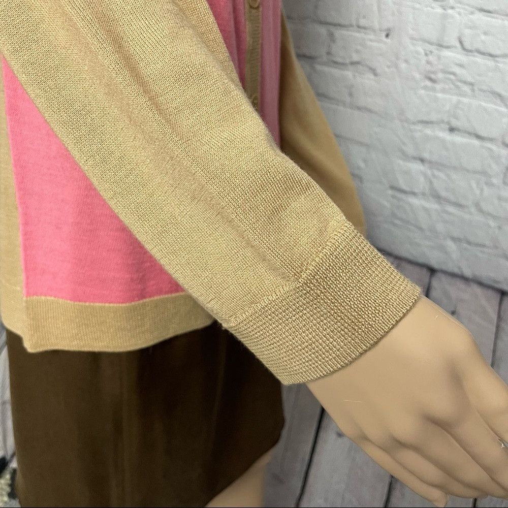 Talbots NWT New $99 Talbots Pure Italian Wool Colorblock Cardigan B Size L / US 10 / IT 46 - 9 Thumbnail