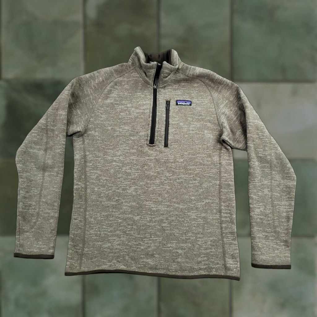 Patagonia Pullover Sweater Long Sleeve 1/4 Zip Beige Mens XL Polyester Fleece Outdoor 25522