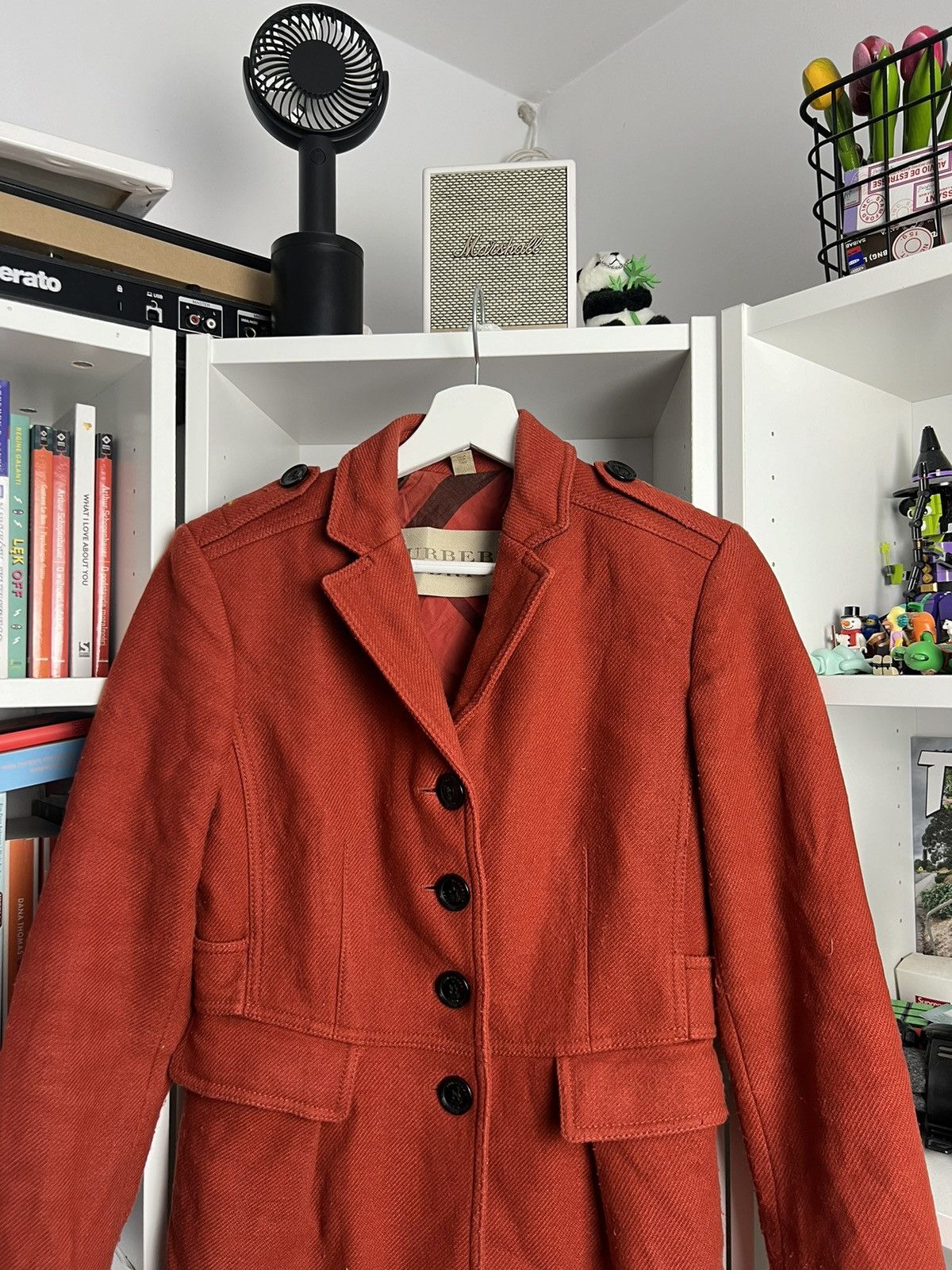 Burberry × Designer Burberry red wool coat jacket S designer luxury old money y2k Size S / US 4 / IT 40 - 4 Thumbnail