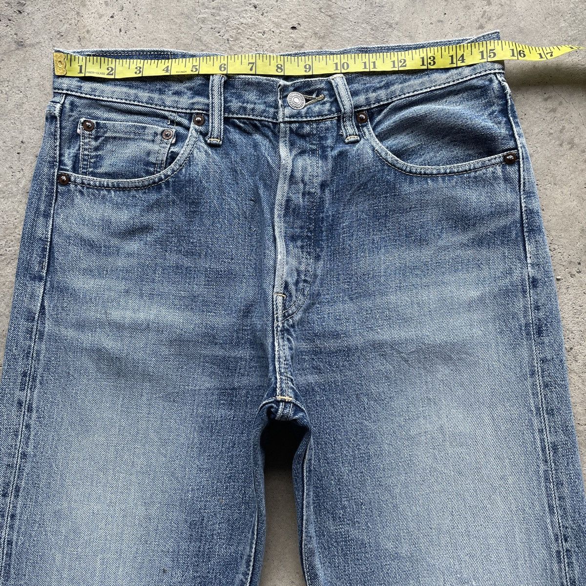 Japanese Brand Vintage StormyBlue Faded Selvedge Jeans Distressed Pants W31 Size US 31 - 5 Thumbnail