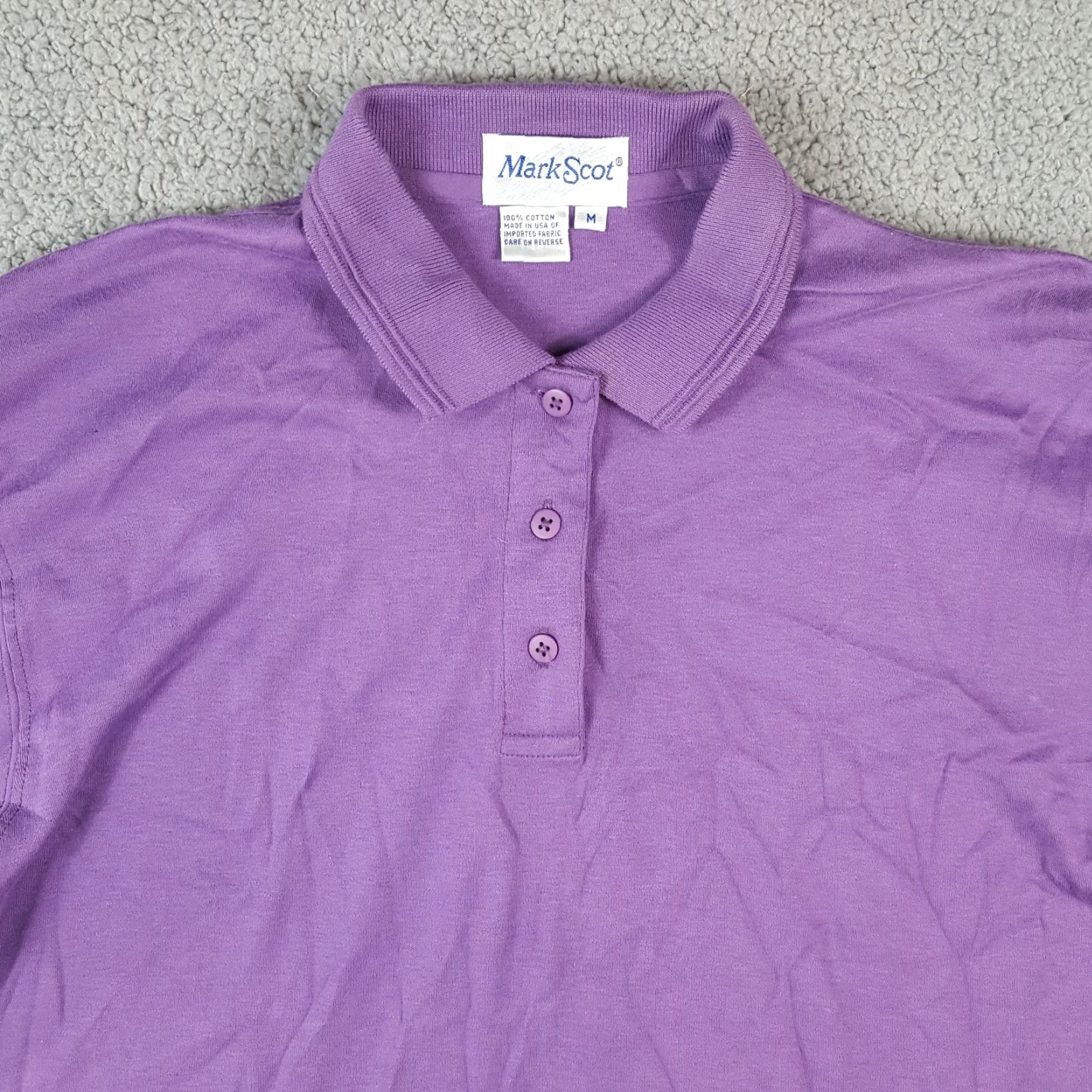 Vintage Purple Preppy Athletic Women's Size M Button Collar Golf Polo Pullover Shirt Size M / US 6-8 / IT 42-44 - 2 Thumbnail